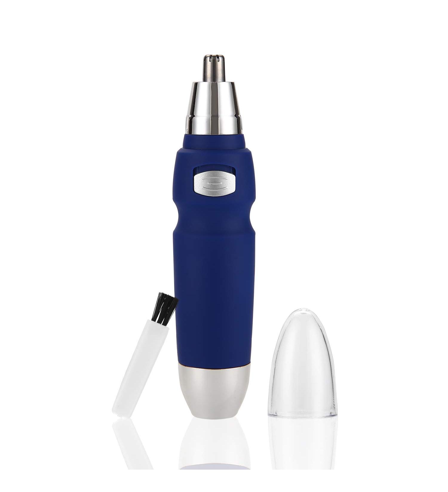 Professional Painless Nose Hair Trimmer for Men & Women - Safe & Waterproof Stainless Steel Cutter - Low Noise Design (Blue) - Buy Online on GoSupps.com