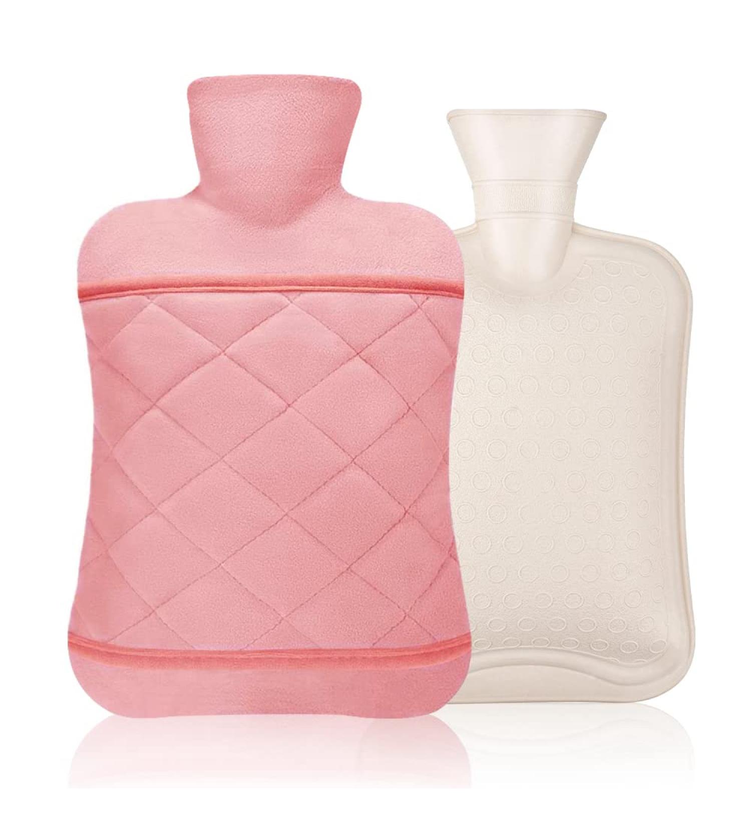 Large 2L Heat Bottle with Cover - Stylish Leak-Proof Plush Hot/Cold Therapy for Kids & Adults | Kangaroo Pocket Menstrual Relief Pink - Buy Online on GoSupps.com