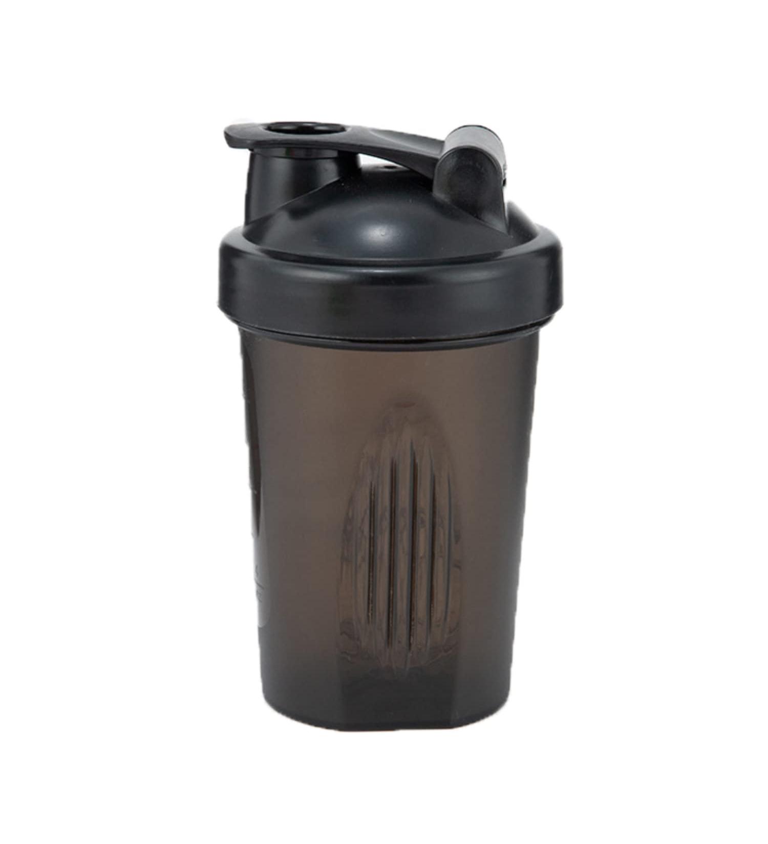 AIDSHUNN 400ml Protein Shaker Bottle with Mixer Ball | Leak-Proof Flip Cap | 14oz Gym Sports Supplement Cup - Black - Buy Online on GoSupps.com