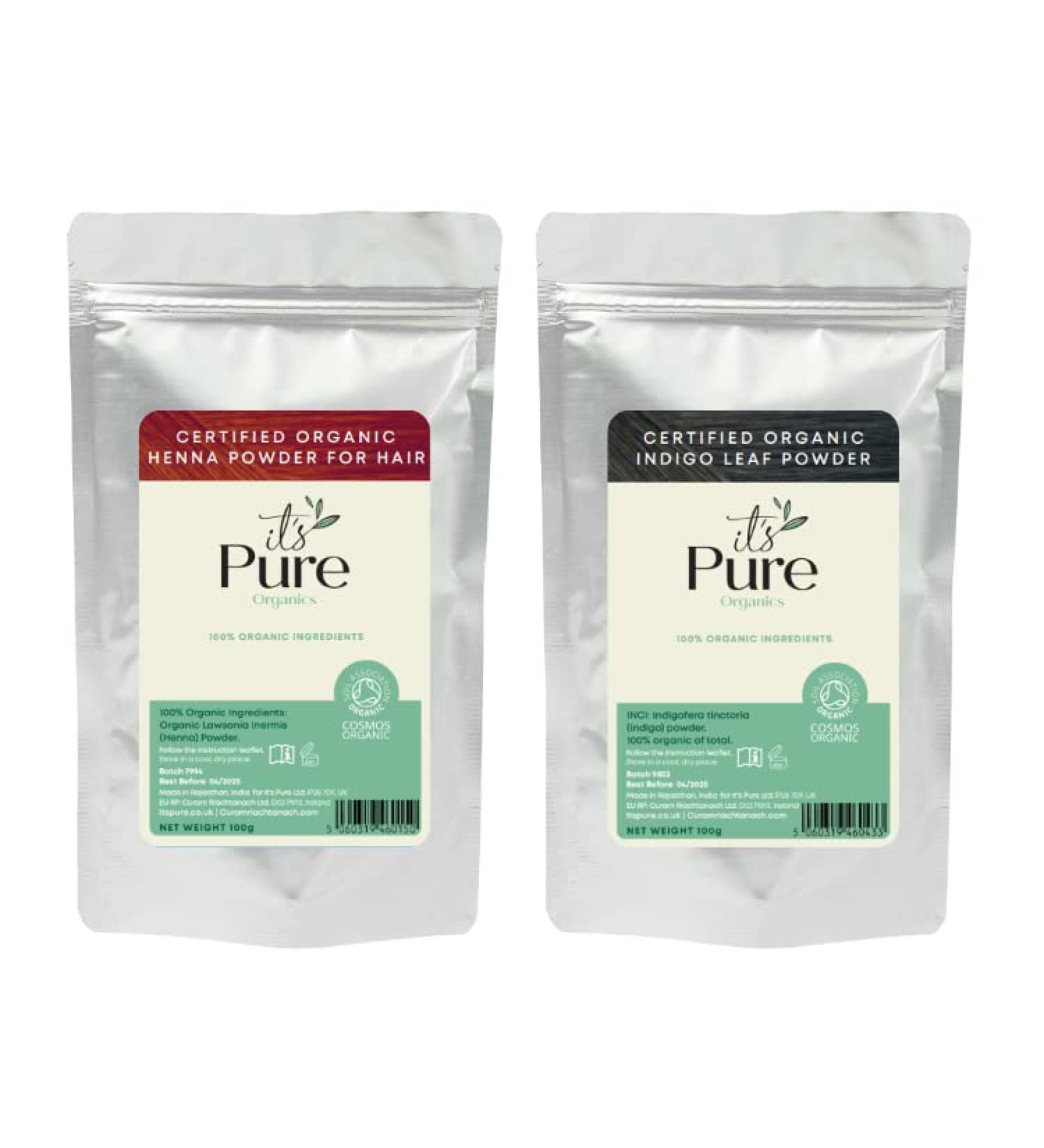 Soil Association Certified Organic Henna 100g & Organic Indigo 100g