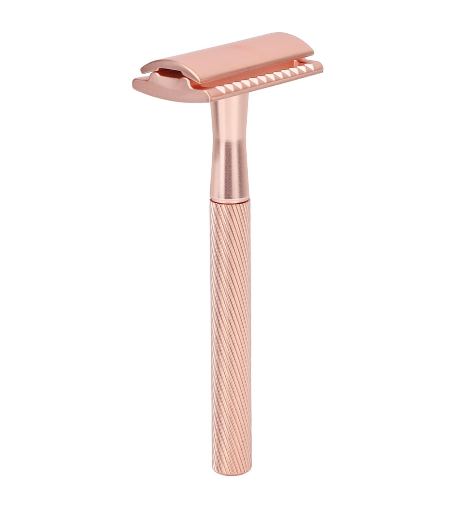Premium Portable Manual Safety Razor for Men - Zinc-Aluminium & Brass Handle Double-Edged with Copper Base for Ultimate Grooming - Buy Online on GoSupps.com