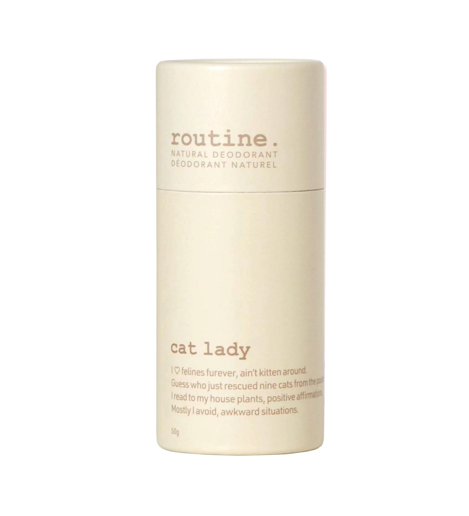 Routine Natural Deodorant Cat Lady Deo Stick | 1.7 Fluid Oz. Natural Deodorant Aluminum Free Natural Deodorant For Women & Men | (Stick Formula) Cat Lady 1.76 Ounce (Pack of 1) - Buy Online on GoSupps.com