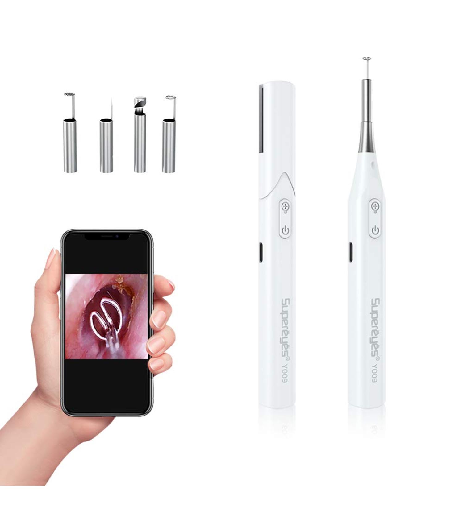 Premium Ear Wax Removal Otoscope & Curette - HD Camera with LED Lights for iPhone & Android | Ideal for Kids Adults & Pets - Buy Online on GoSupps.com