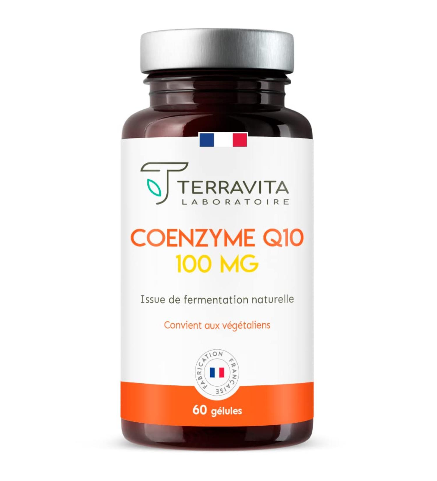 COENZYME Q10 Pure | 100 mg Stable Ubiquinone per Capsule | Powerful Antioxidant for Anti-Aging Effect | Maximum Bioavailability | Natural Fermentation | 60 Vegan Capsules | Made in France Terravita - Buy Online on GoSupps.com