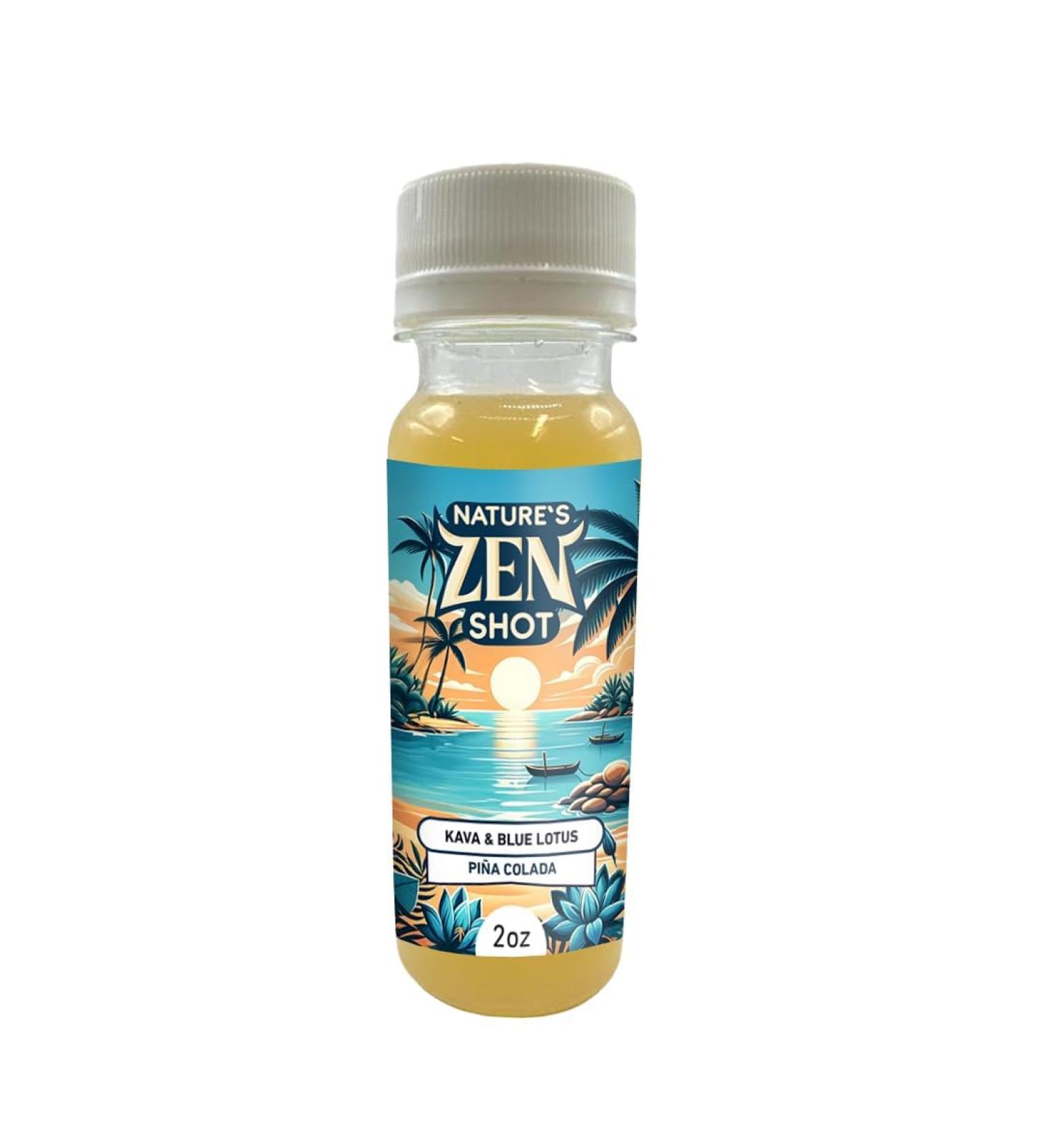 Nature's Zen Shot: Kava Kava Relaxation and Calming Beverage 2oz - Pina Colada Flavor (5 count Pina Colada) Pina Colada 0.4 Fl Oz (Pack of 5)