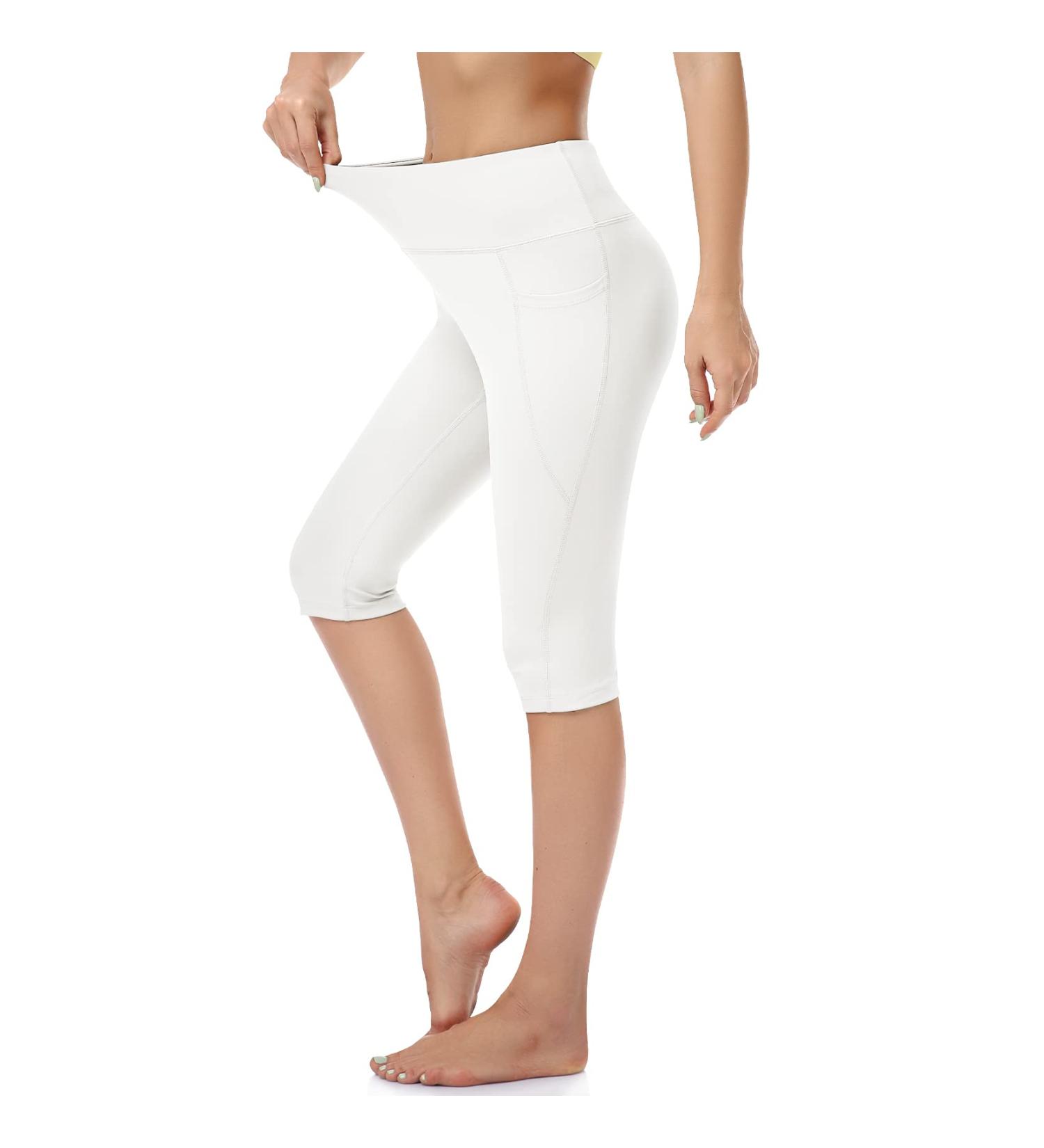 RIMLESS 7 Capri Pants - High-Waisted Leggings with Pockets - White XXL - Buy Online on GoSupps.com