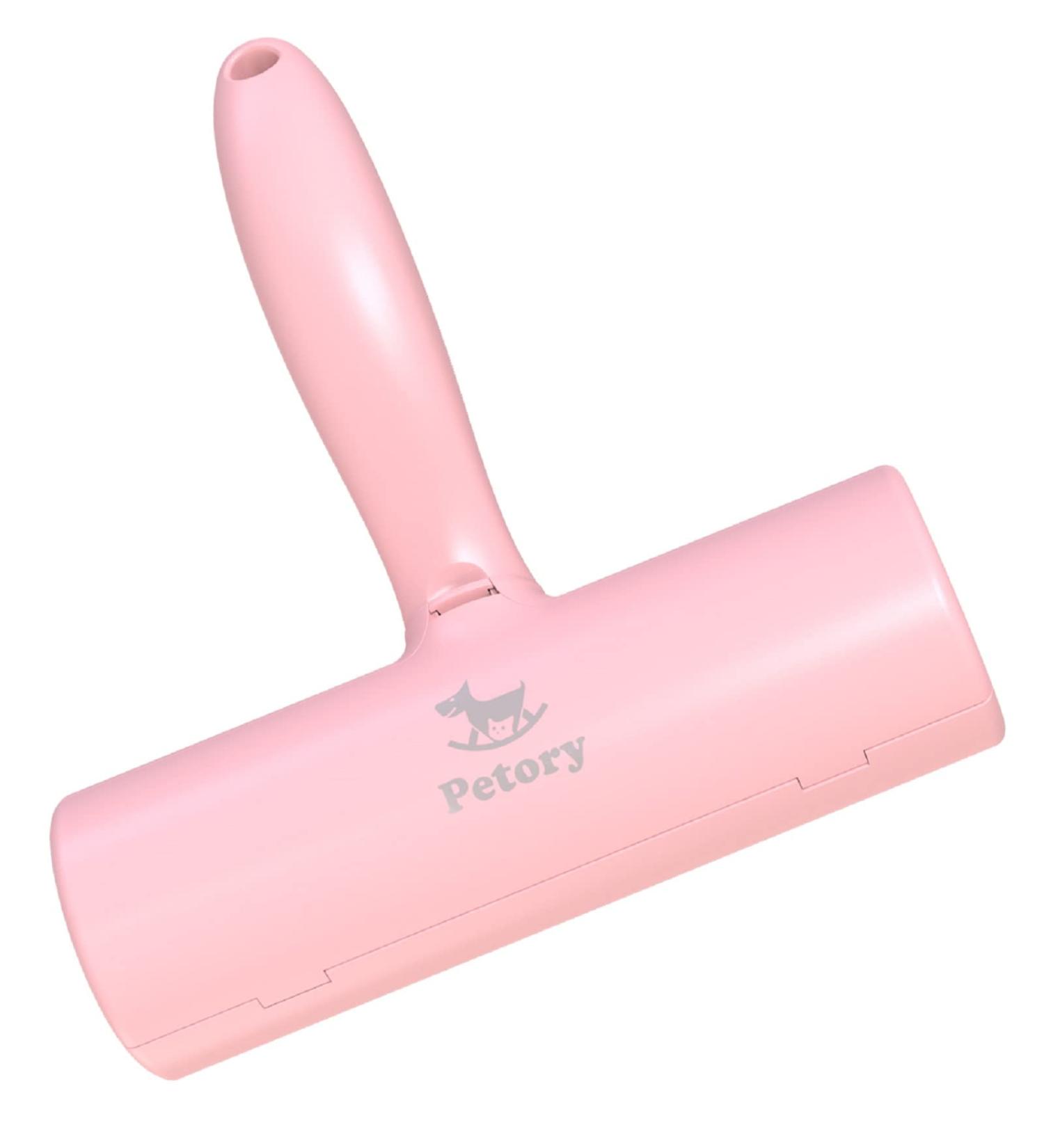 Petory Pet Hair Remover with Self Cleaning Base - Reusable Double Roller Lint Roller for Dog Cat Hair on Couch, Car Seat, Bedding, Clothes, Carpet - Pink - Buy Online on GoSupps.com