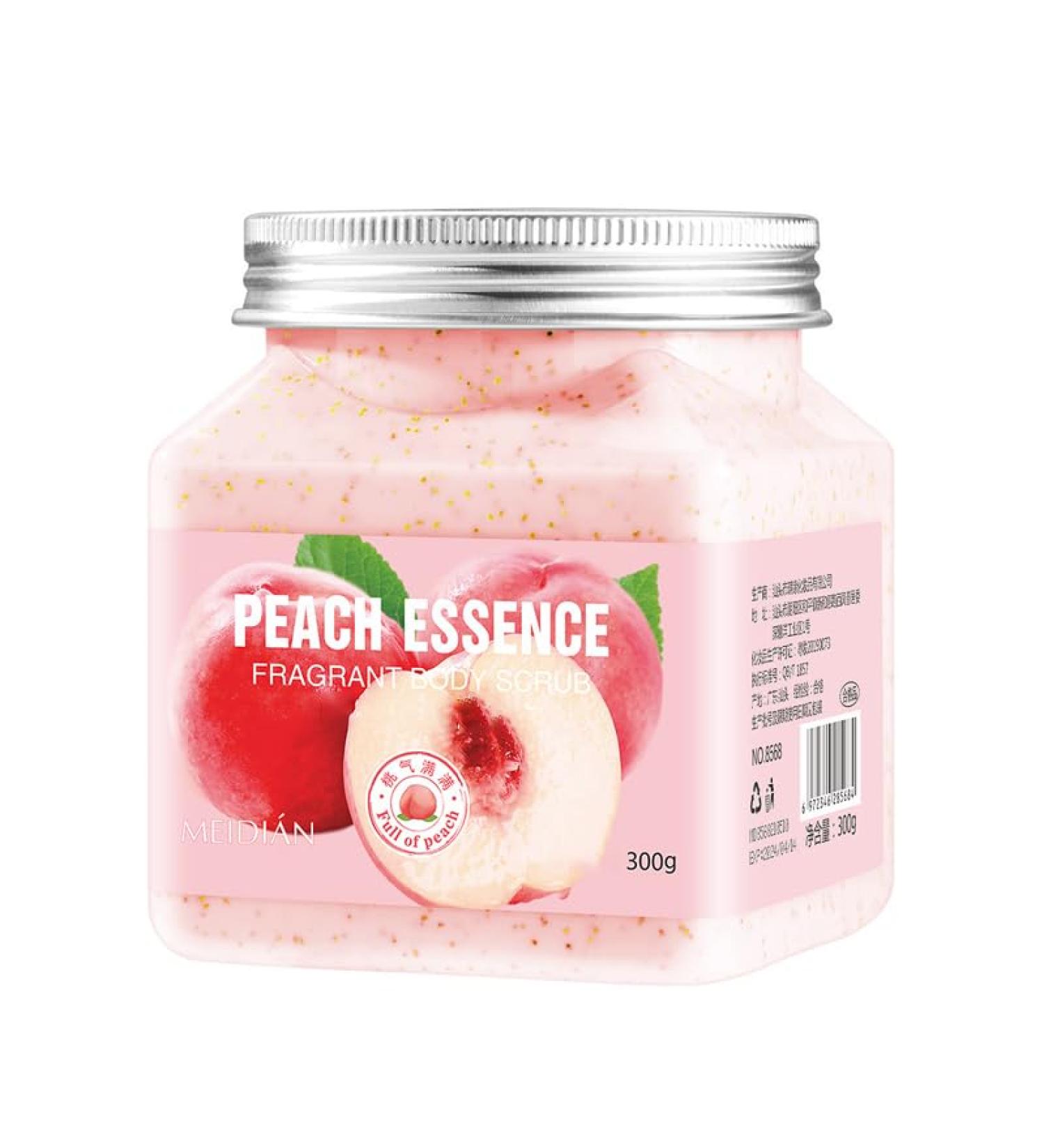 Natural Peach Body and Face Salt Scrub Exfoliating Formula for Moisturizing Acne Treatment Cellulite Reduction Dead Skin Scars and Wrinkles - Buy Online on GoSupps.com