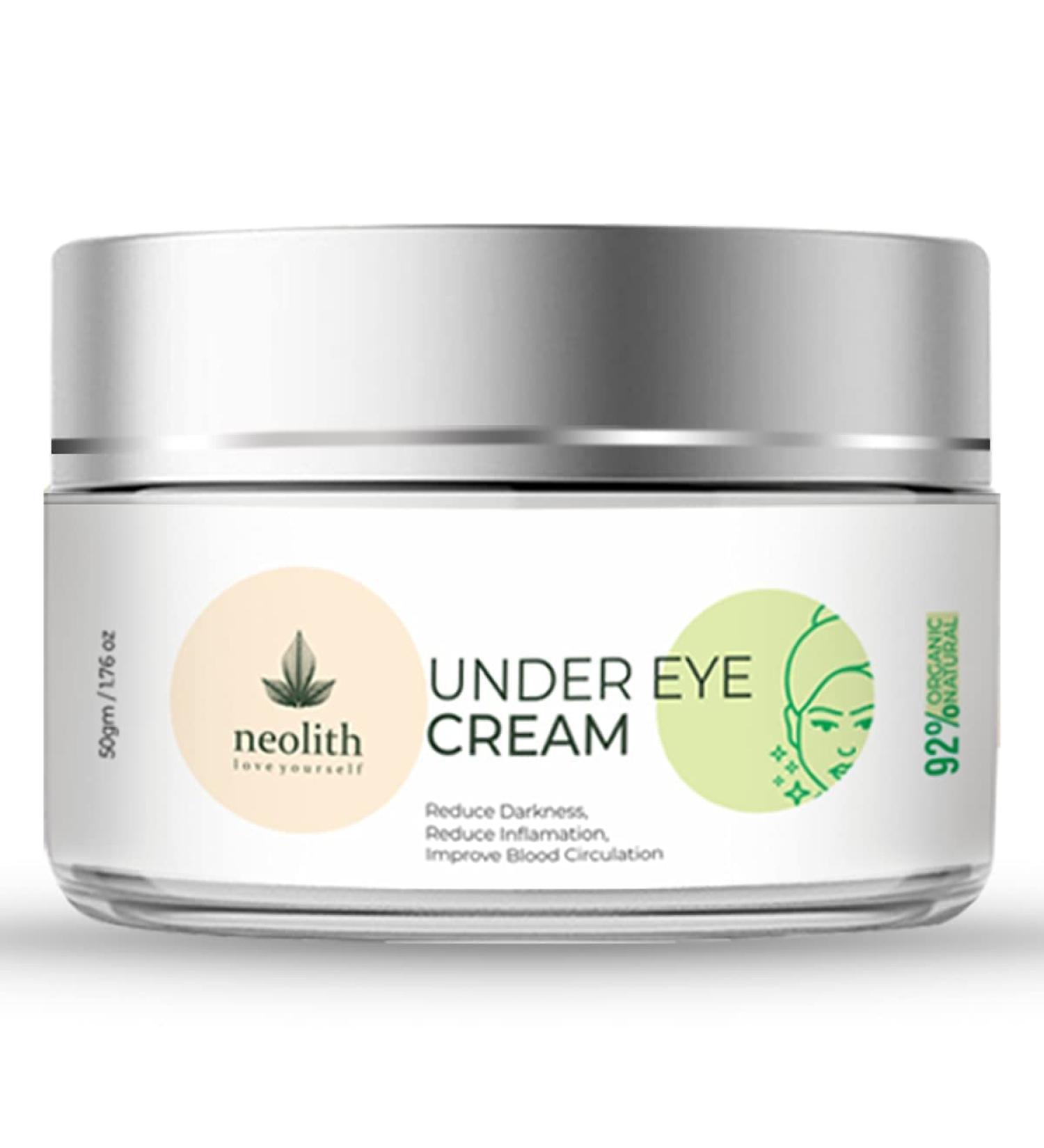 Neolith Under Eye Cream for Dark Circle Anti Fatigue Reduces Puffiness Reduce Wrinkles and Fine lines with Aloe vera & Kokum Butter | Eco certified Organic & Natural ingredients - Buy Online on GoSupps.com