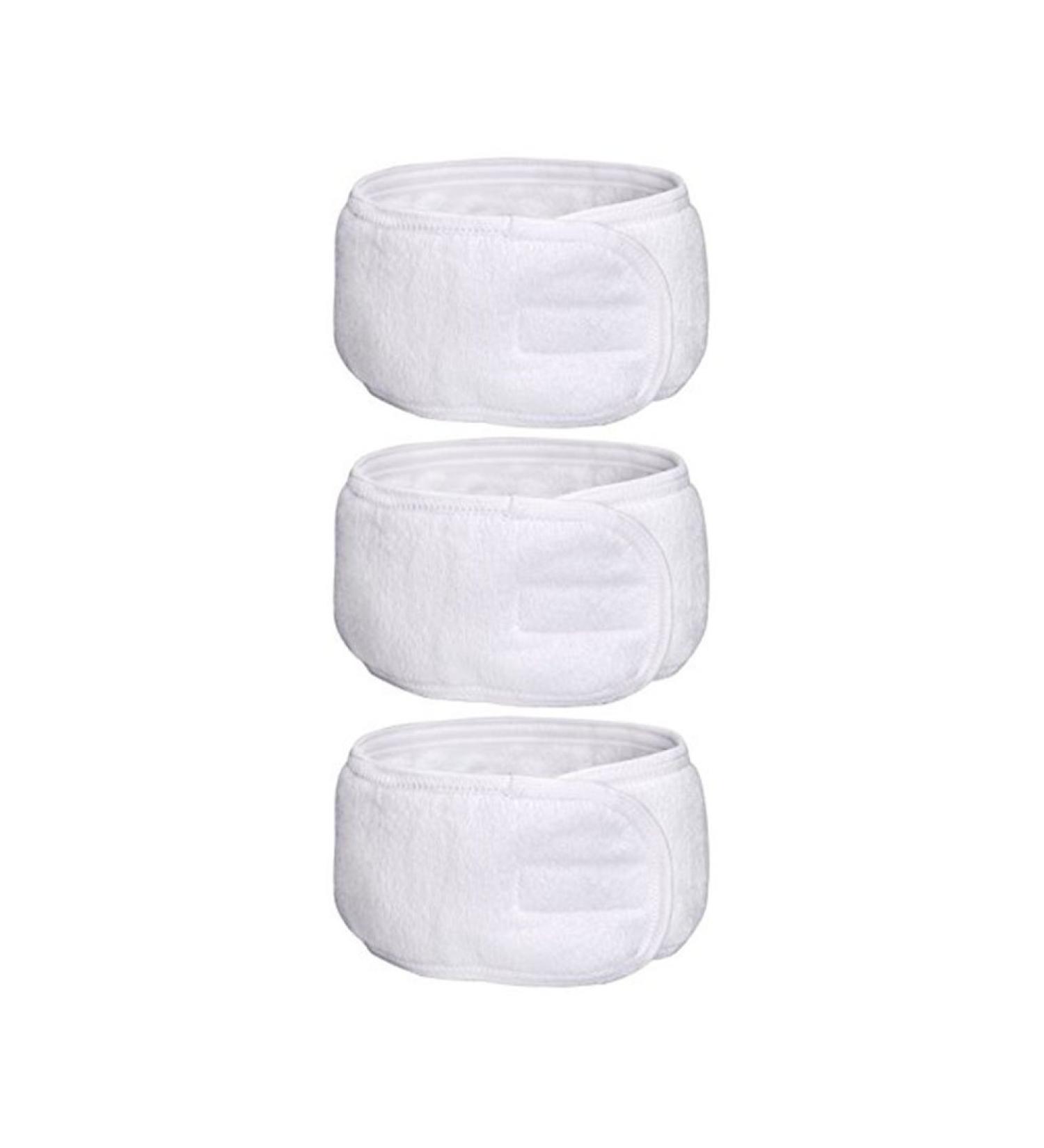 Frcolor Adjustable Spa Headband for Makeup - 3pcs White Velcro Hair Bands for Hair Care & Beauty - Buy Online on GoSupps.com
