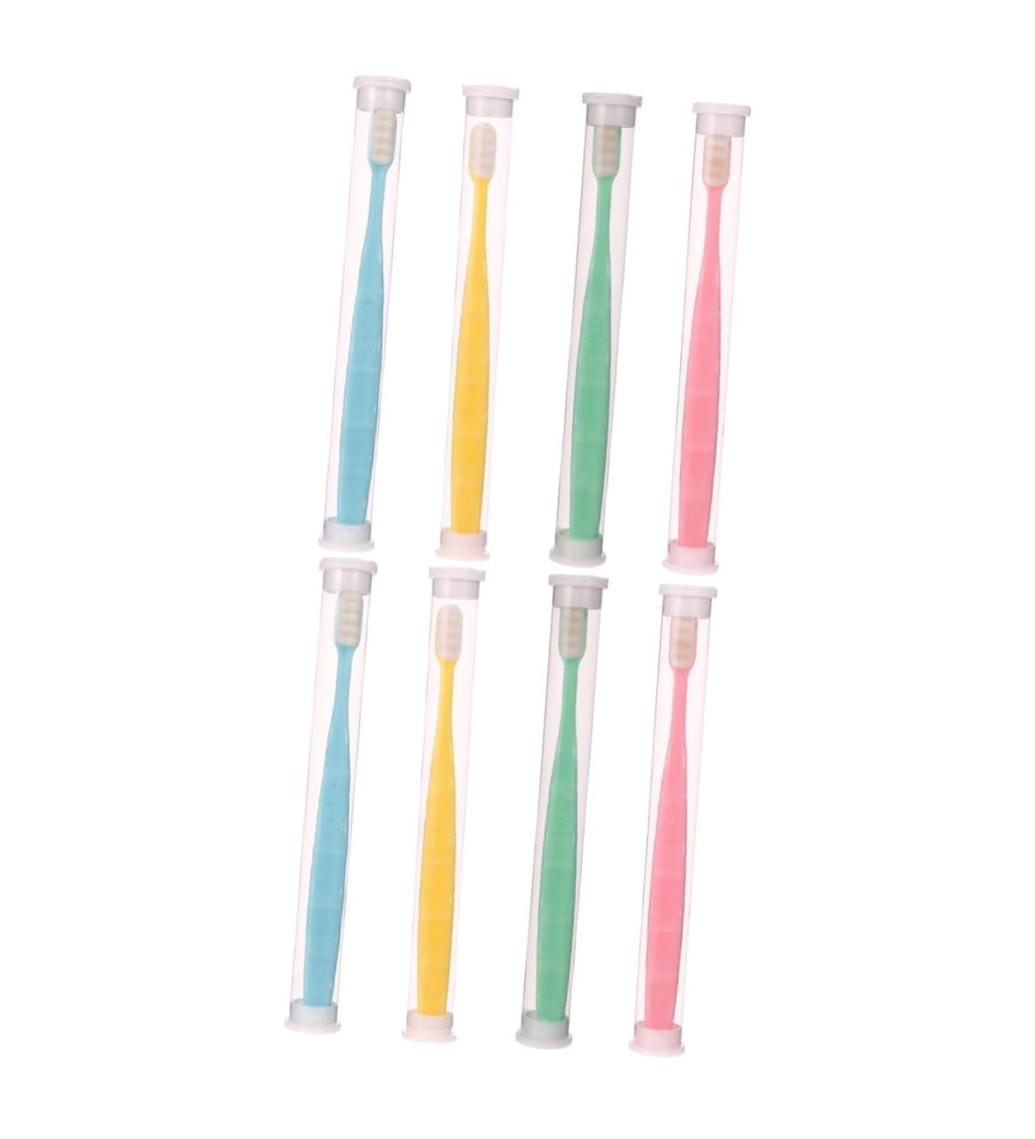 Frcolor 8-Piece Wangan Hair Toothbrush Set - Micro Nano Oral Care Tools for Deep Cleaning Gums - Multi-Color Pack - Buy Online on GoSupps.com