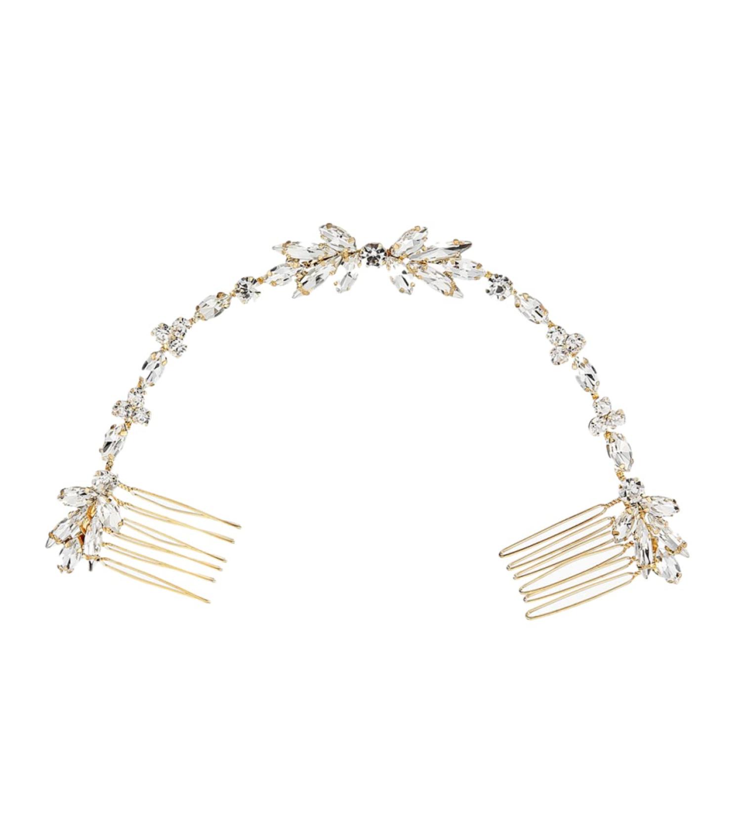 Angoily Bridal Wedding Comb Styling Comb Womens Hair Clips Accessories for Hair Bridal Hair Vines Hair Styling Accessories Hair Comb Blush Gold Hairpieces Zircon Soft Chain Bride Modeling - Buy Online on GoSupps.com