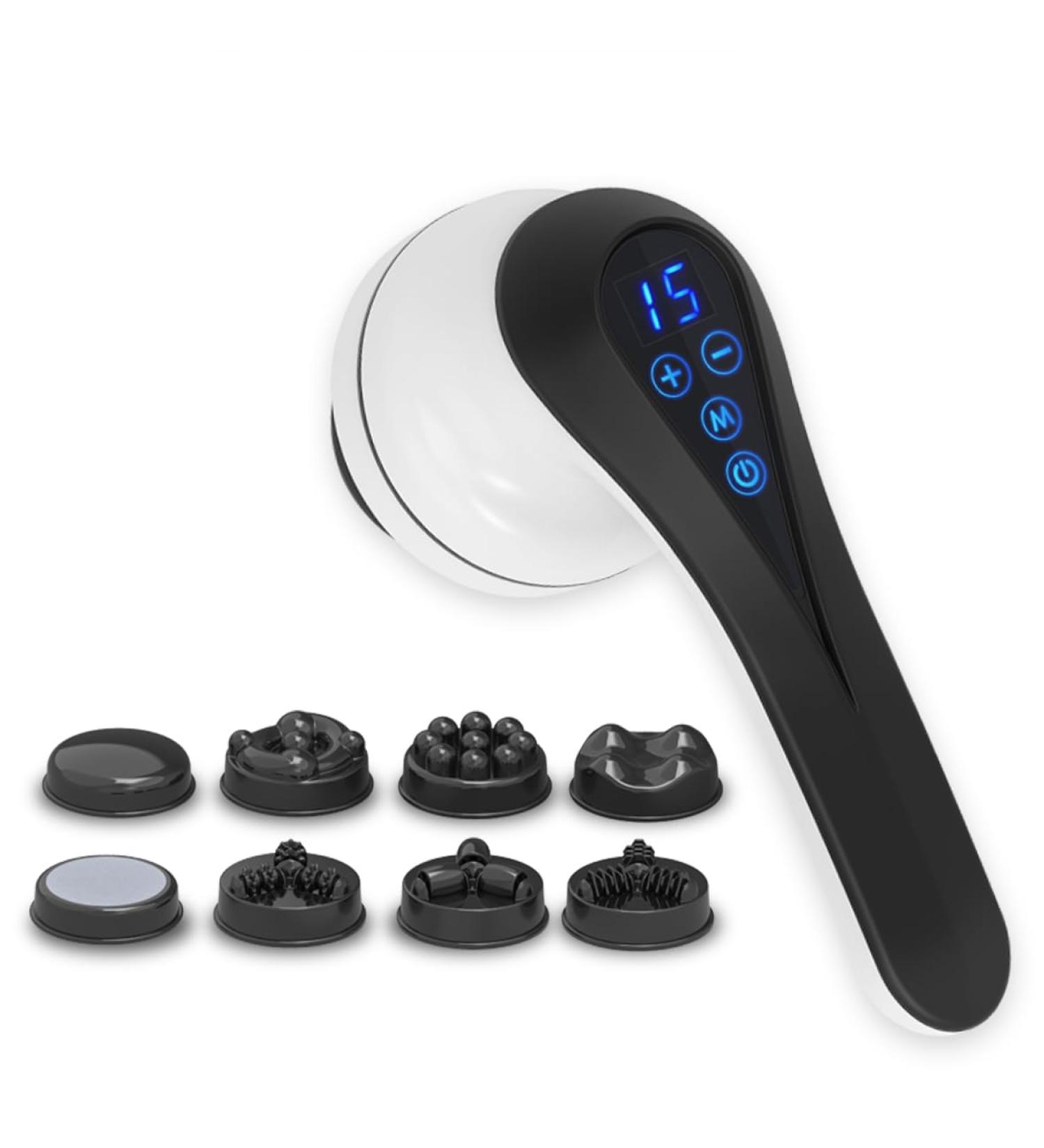 Chakger Hand Massager - Electrical Deep Tissue Cellulite Device with 8 Heads for Muscles Back Neck & Feet Relief | International Shipping - Buy Online on GoSupps.com