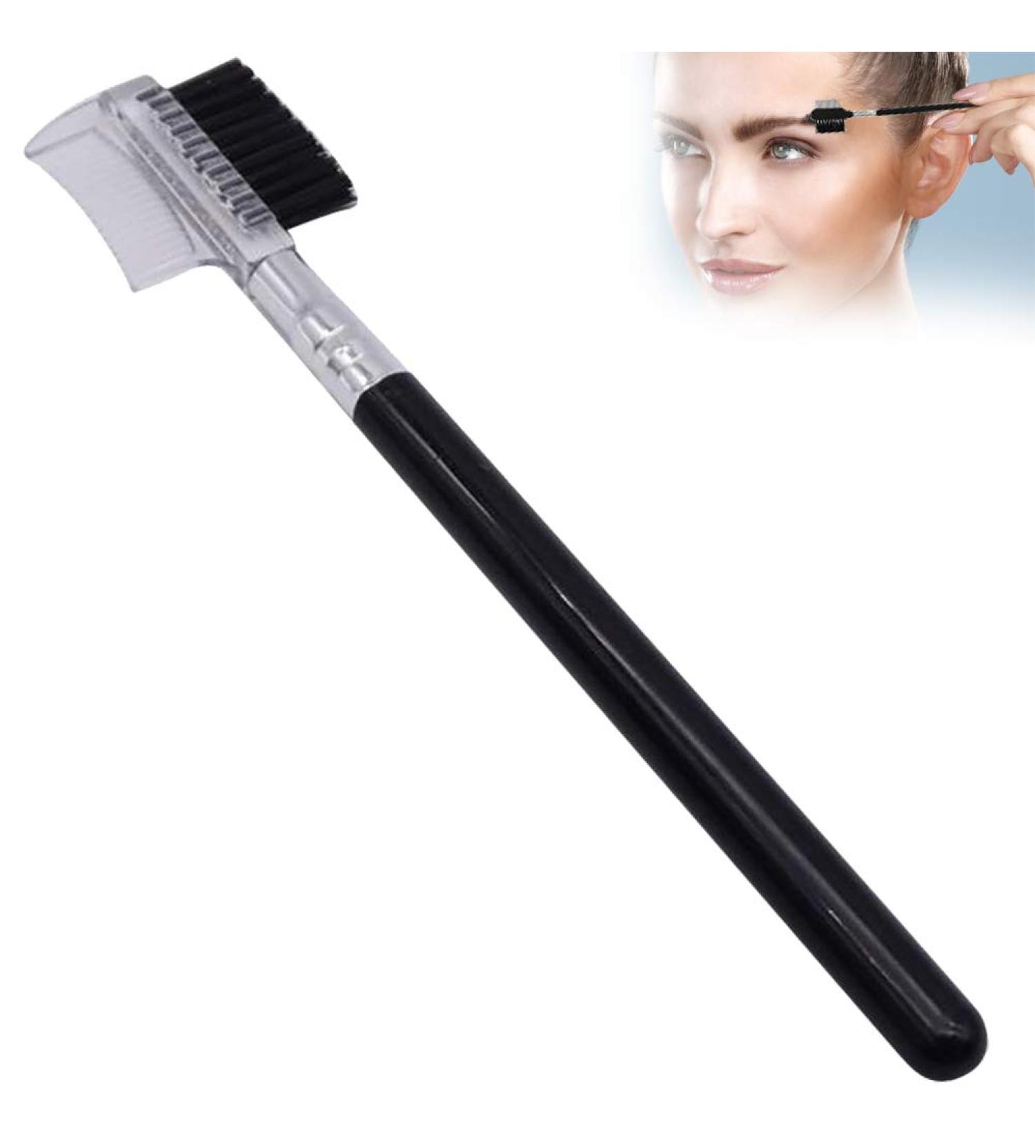 Brrnoo Makeup Brush Brow Brush Eyelash Eyebrow Brush Comb Wood Handle Double Head Extension Metal Steel Makeup - Buy Online on GoSupps.com