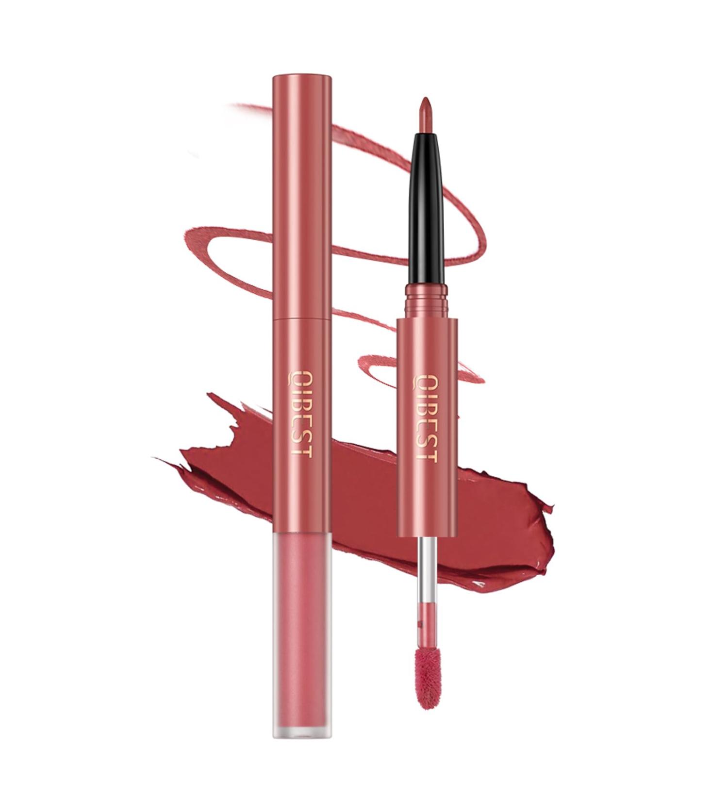Lip Liner And liquid Lipstick Set - Lip Pencil 2-In-1- Vegan Cruelty Free - Highly Pigmented Easy To Colour - Shaping Lip Liner Set For Women And Girls (03#)