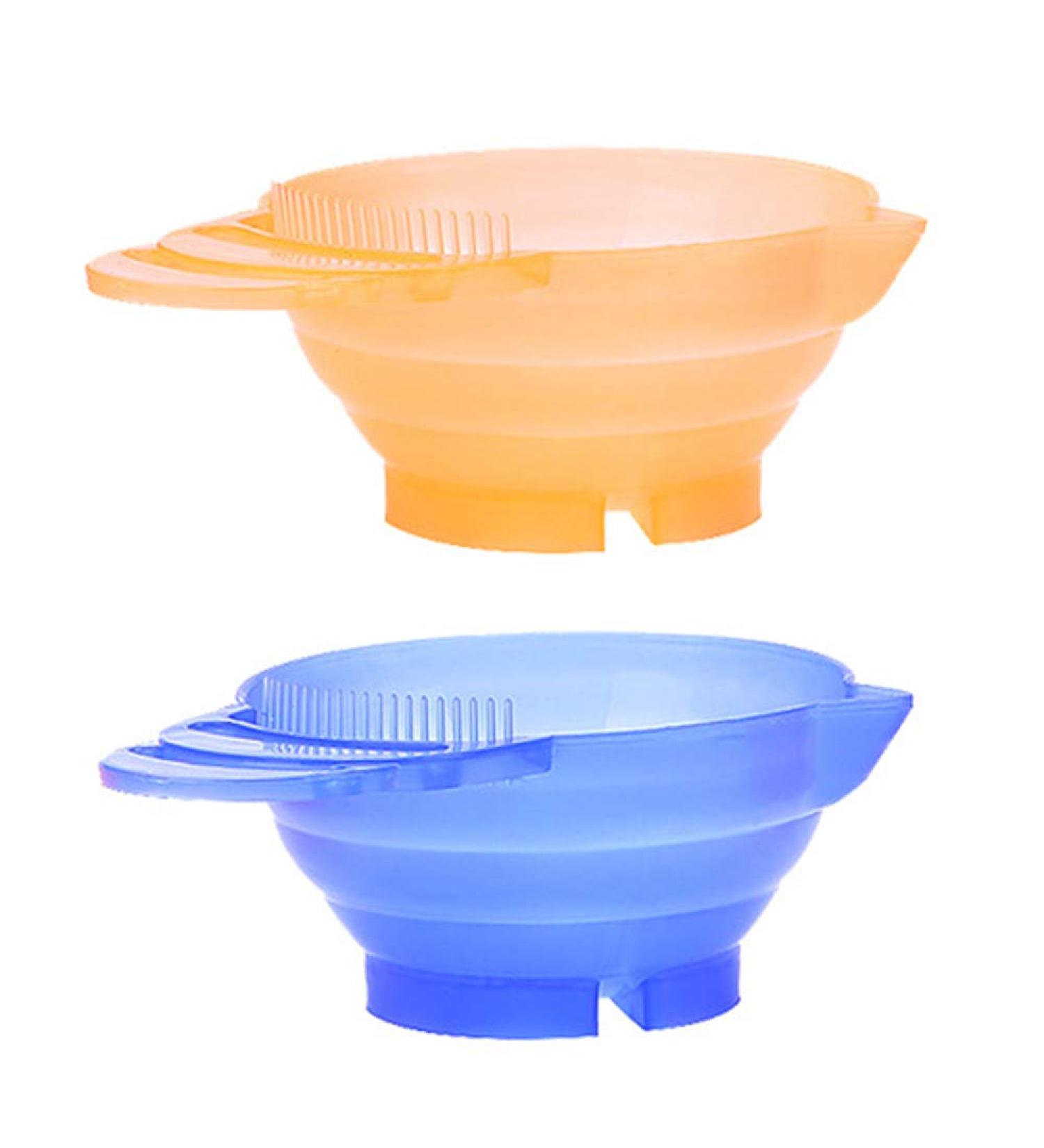 2pcs Professional Hair Dye Bowl Set Color Mixing Bowls for Salon Use Orange & Blue Accessories - Buy Online on GoSupps.com