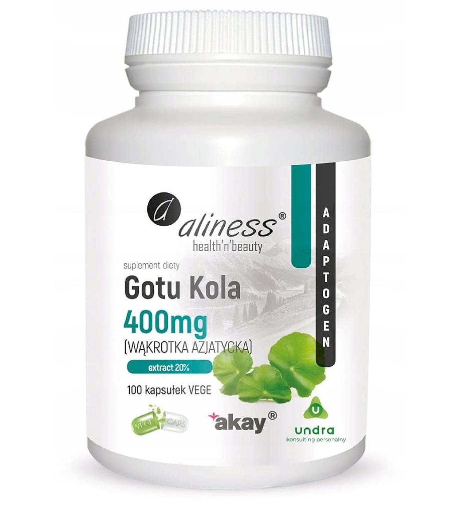 Indian Pennywort Gotu Kola 400 mg 100 capsules Aliness