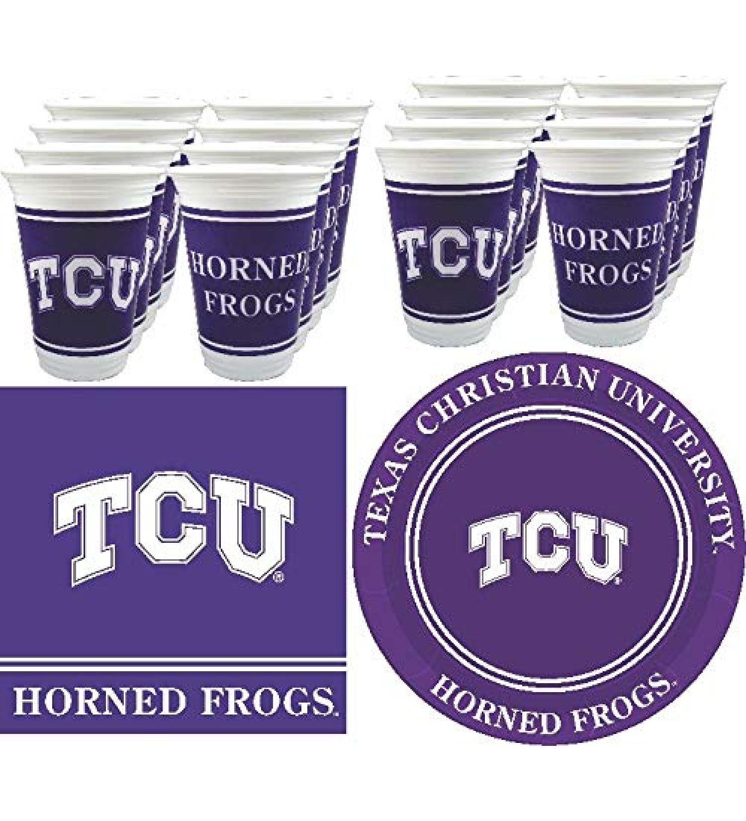 Westrick TCU Horned Frogs Party Supplies - 48 pieces (Serves 16) - Buy Online on GoSupps.com