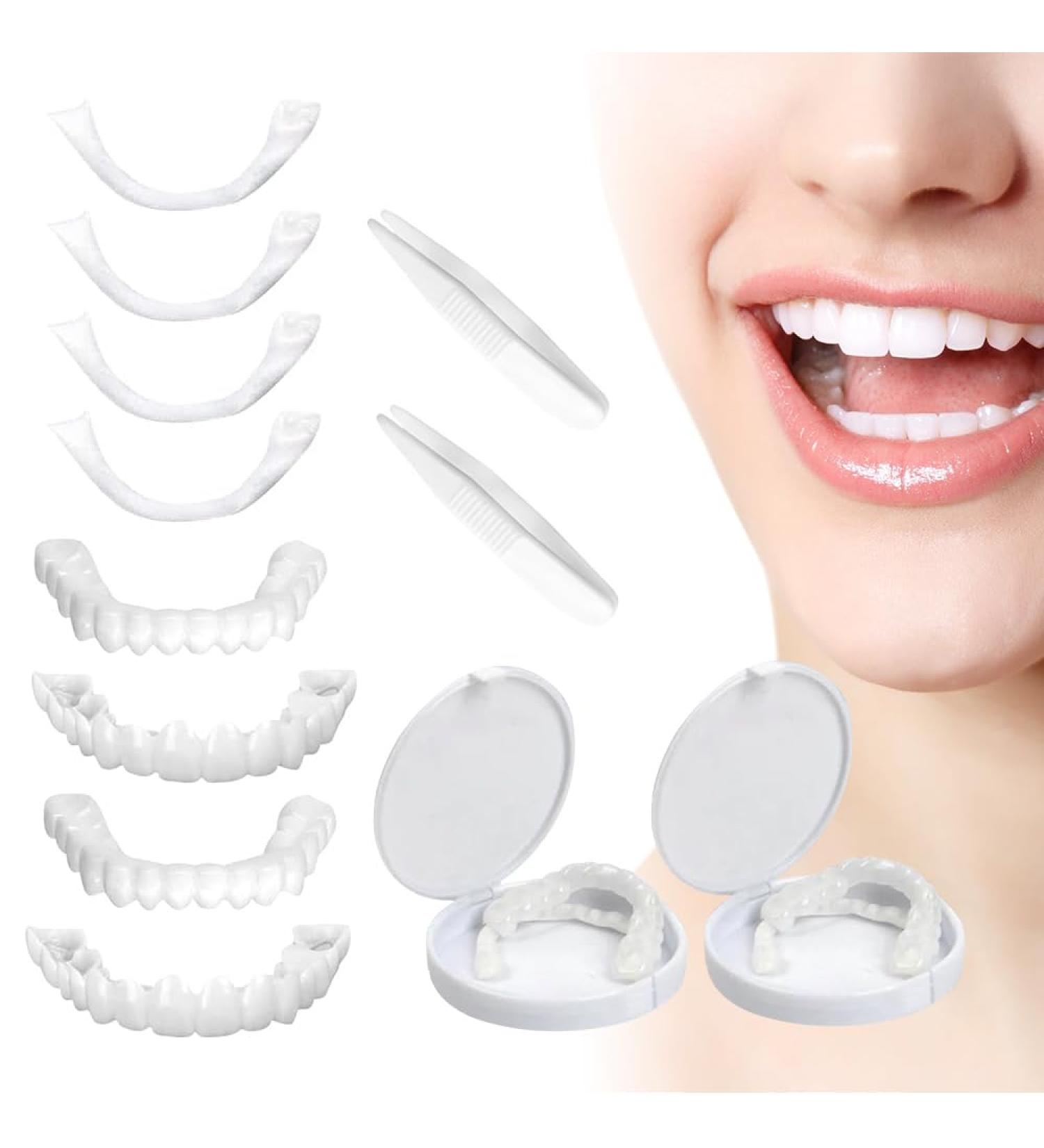 Hojalis 2 Pairs of Brightening Fake Teeth Veneers - Provisional Dentures for Men & Women - Buy Online on GoSupps.com