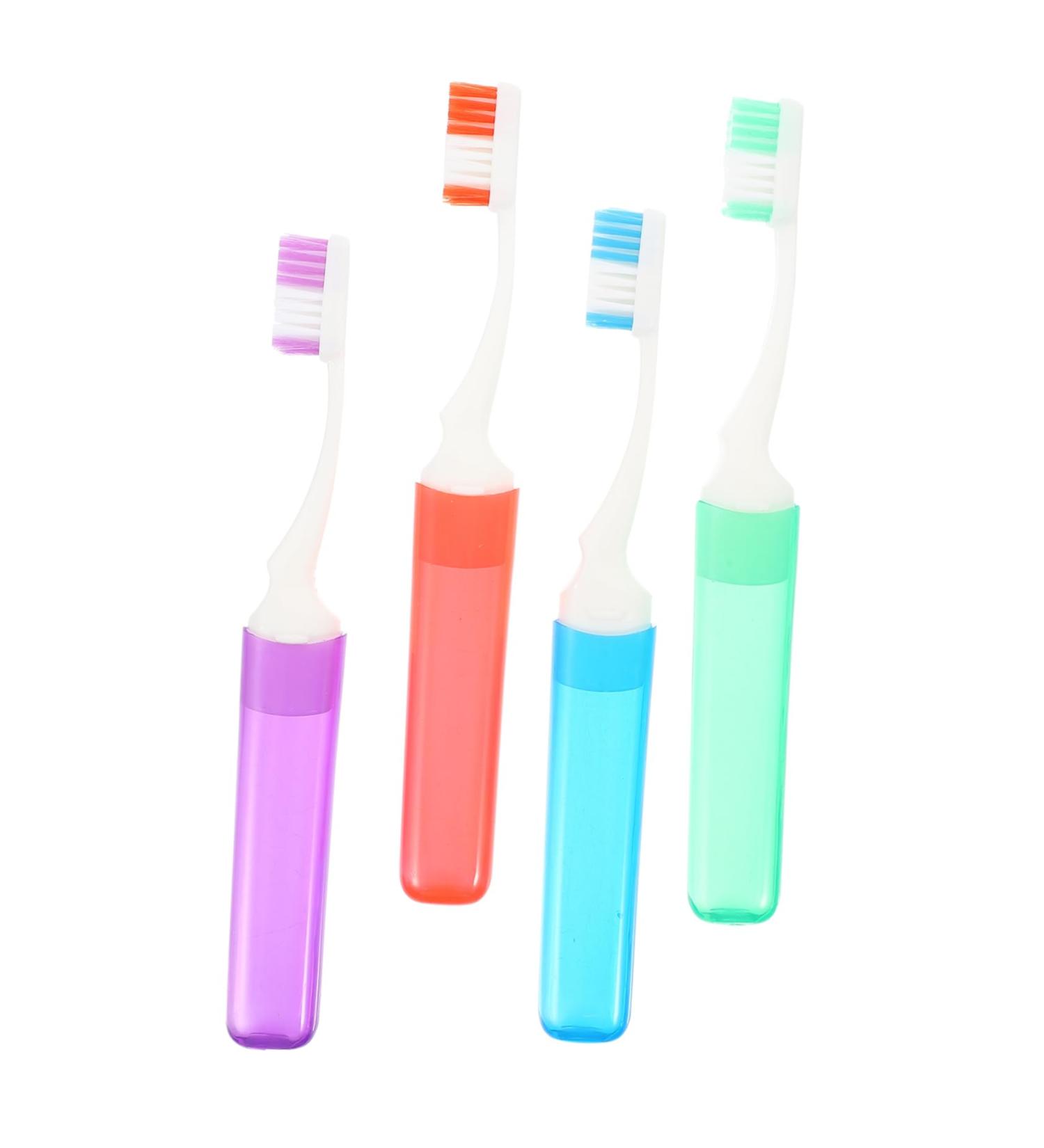 Collbath 4-Piece Portable Travel Toothbrush Set - Collapsible & Compact for Kids & Adults - Ideal for Outdoor & Household Use - Buy Online on GoSupps.com