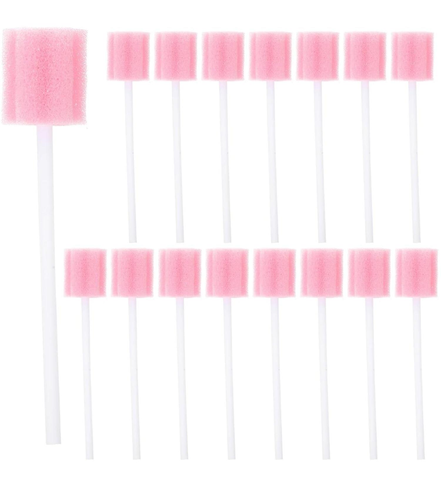 Supvox 100 Sterile Mouth Sponges - Pink Oral Hygiene Cotton Sticks for Optimal Care - Buy Online on GoSupps.com