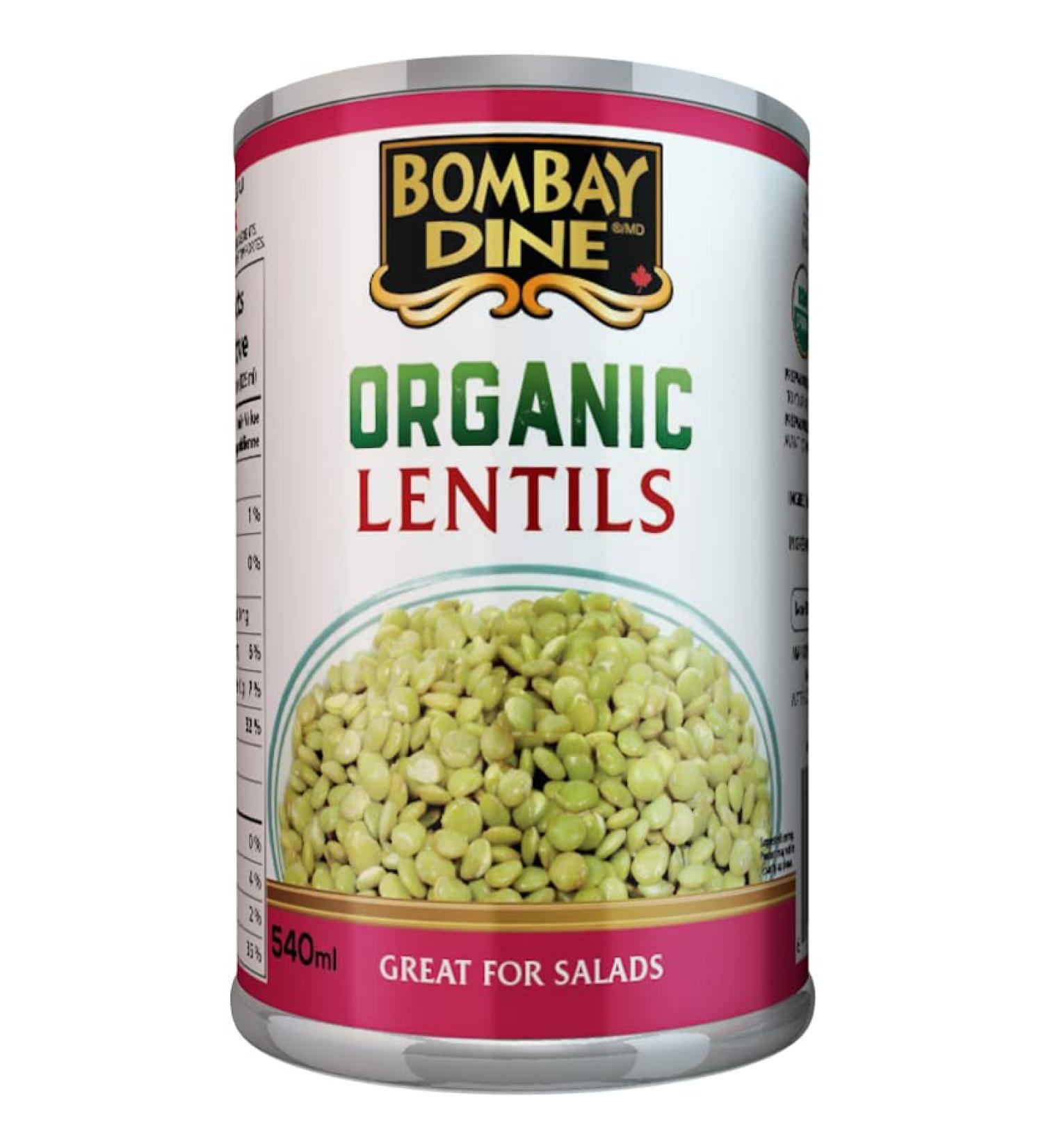 Bombay Dine Organic Green Lentils (12-Pack) 12 x 540ml