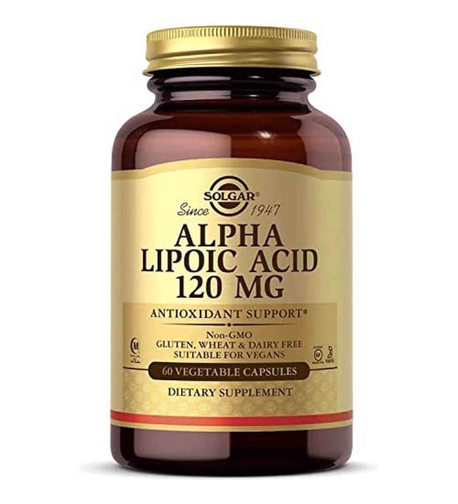 Solgar Alpha Lipoic Acid 120 mg 60 Vegetable Capsules