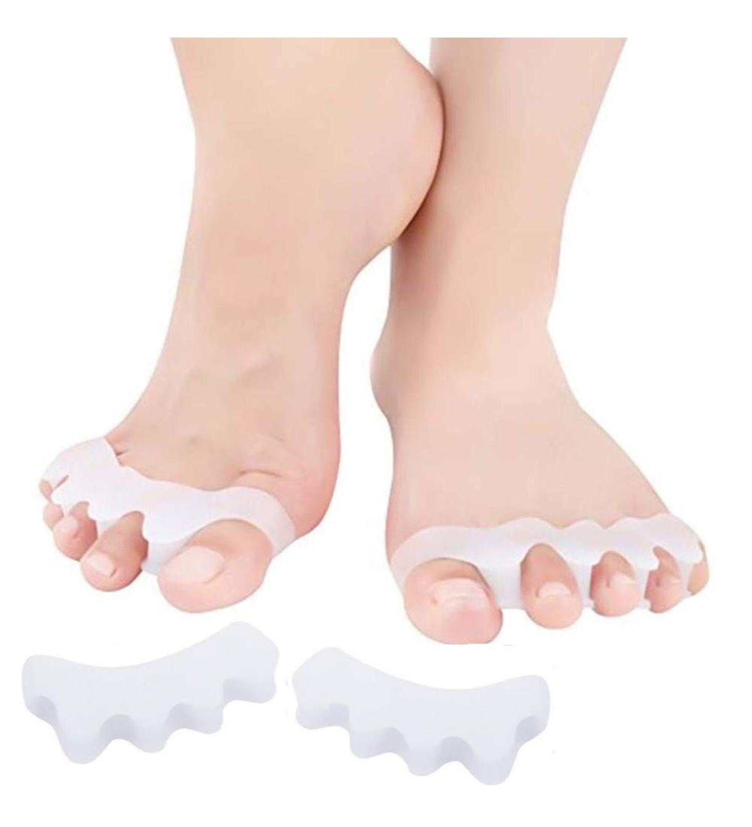4 Silicone Toe Spreaders for Hallux Valgus & Hammer Toe Relief | Best Foot Pain Solutions - Buy Online on GoSupps.com