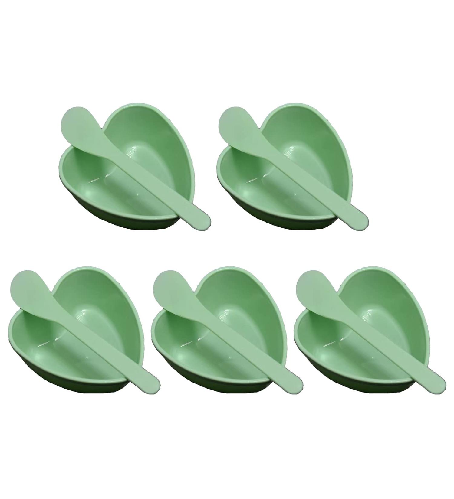 5 Sets Plastic Heart Shaped Facial Mask Mixing Bowls with Spatula | DIY Skin Care Tool Kit for Women - Perfect for Home & Salon - Buy Online on GoSupps.com