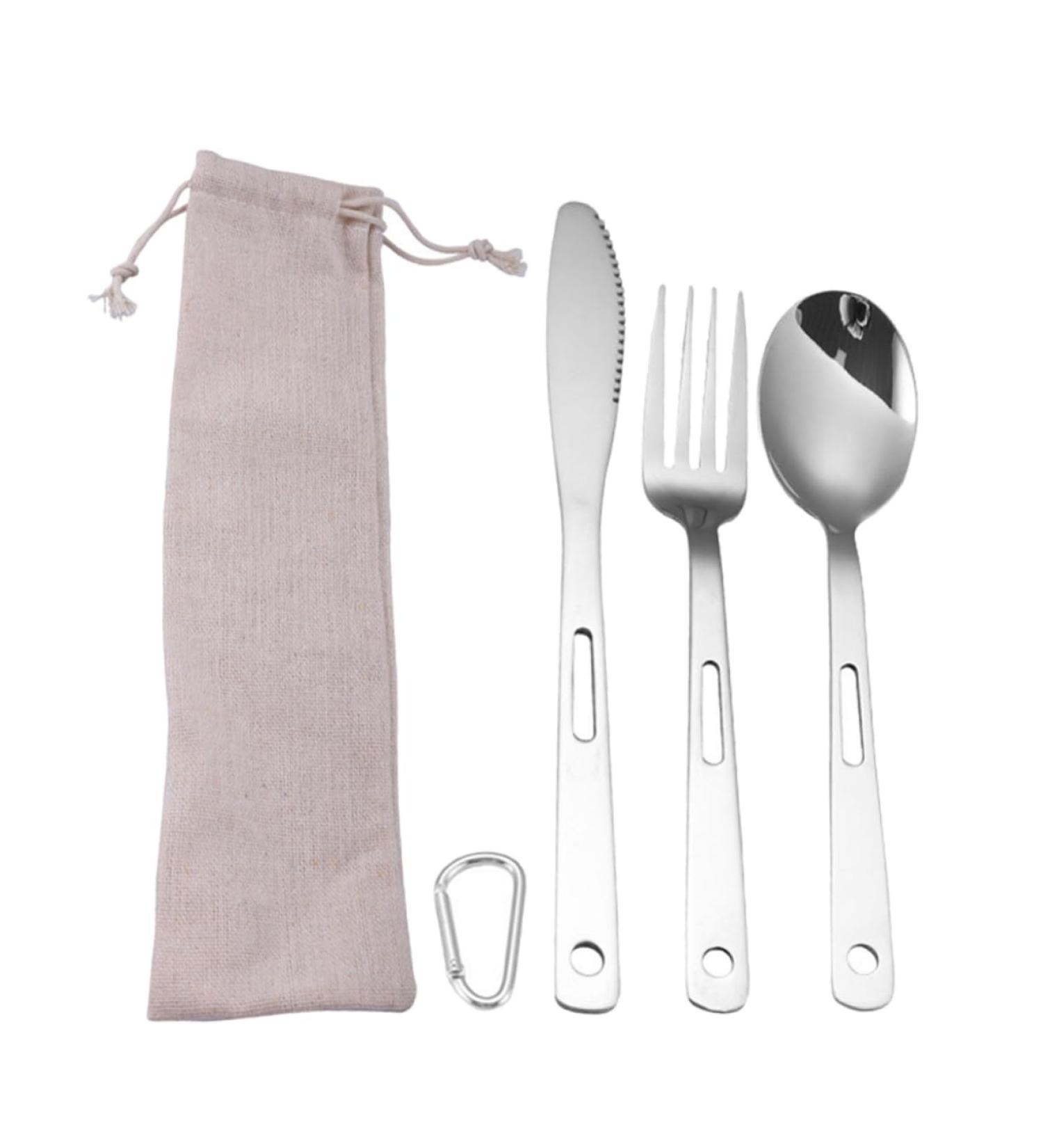 BESPORTBLE Travel Cutlery Titanium Camping Utensils Camping Picnic Cutlery Utensil Set Spoon Fork Knife Portable Picnic Cutlery Kit Camping Cutlery - Buy Online on GoSupps.com
