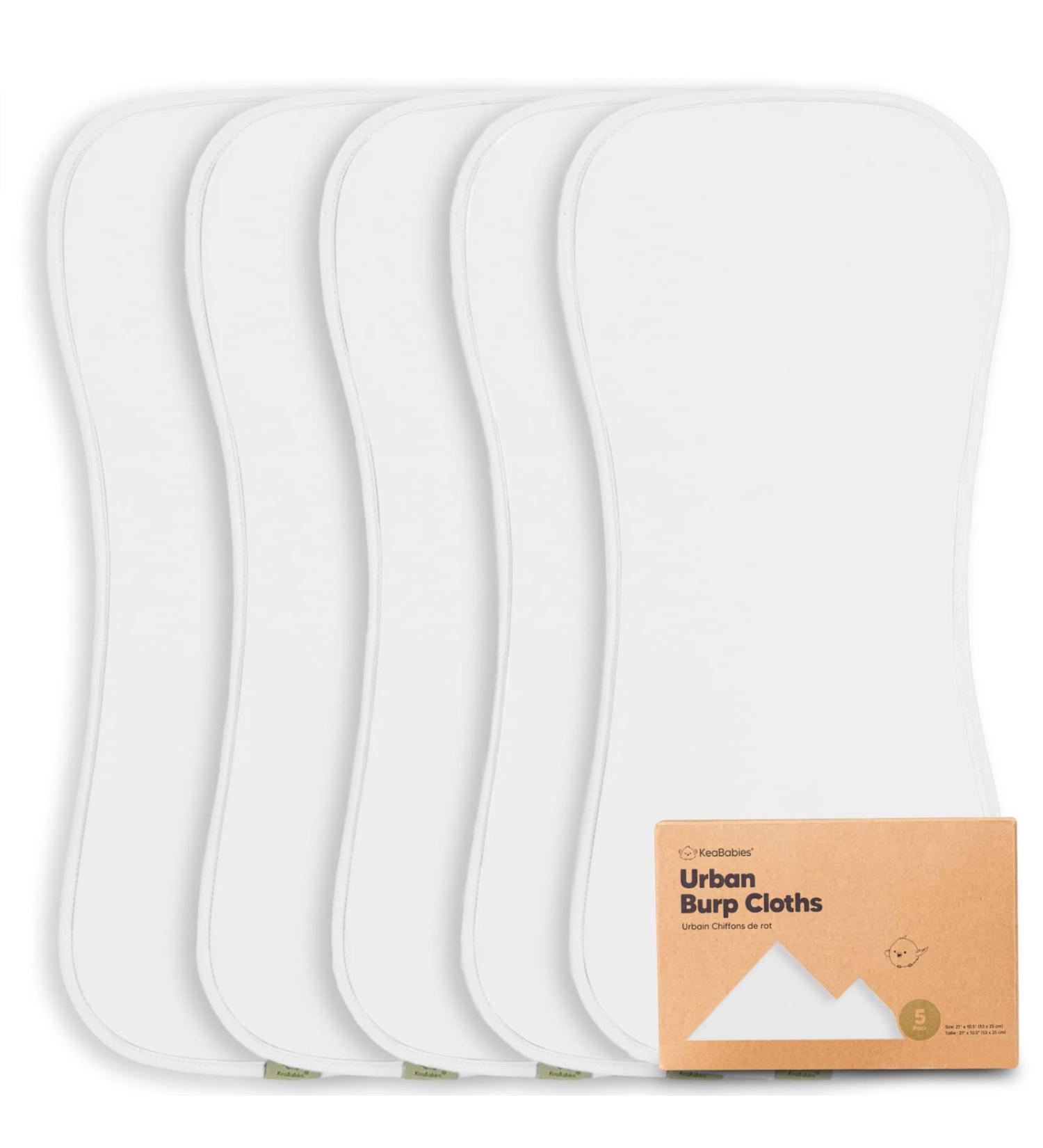 KeaBabies Organic Burp Cloths - Soft White 5 Pack | Baby Essential - Buy Online on GoSupps.com