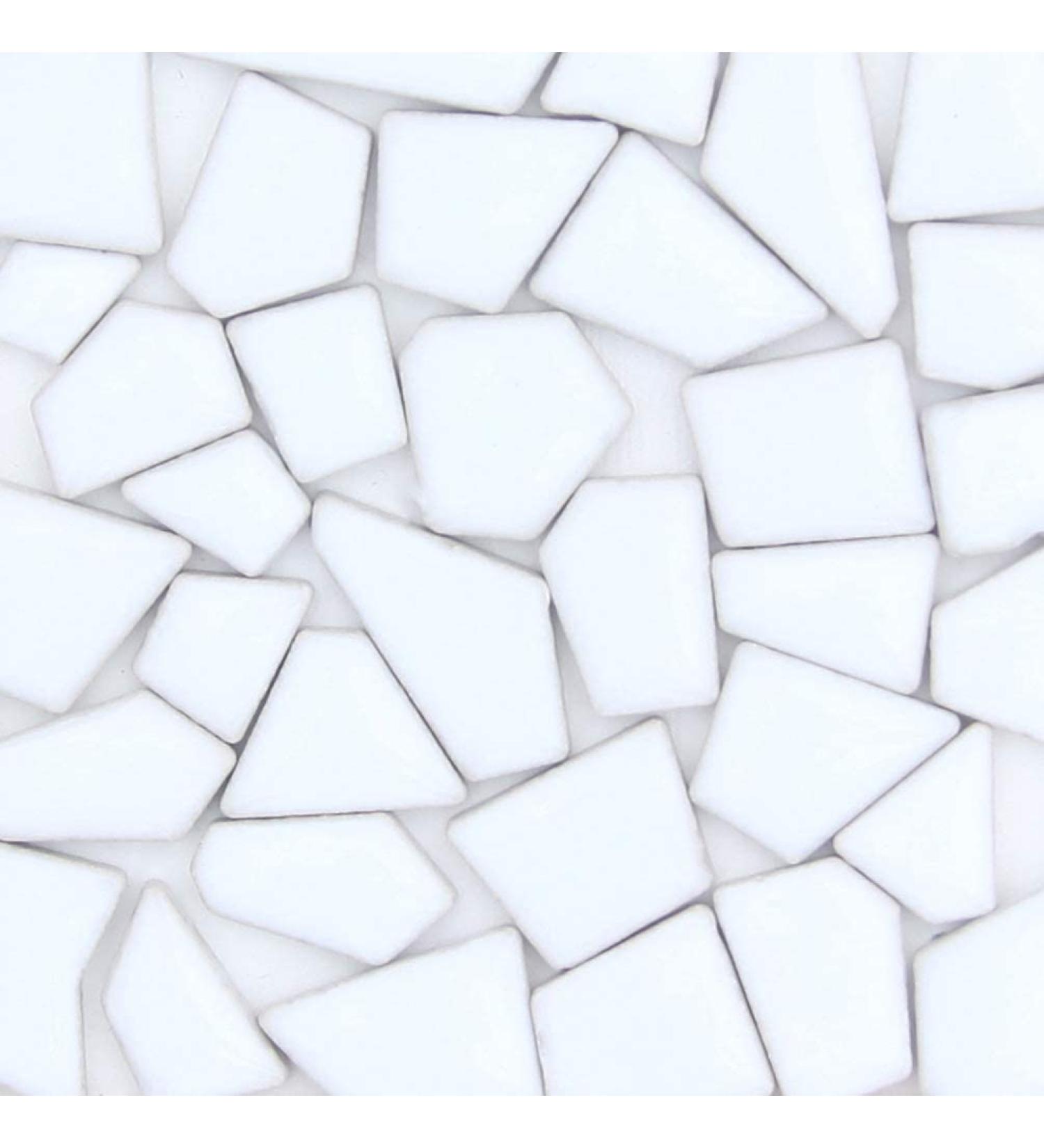 200g Mosaic Stained Glass Tiles for Home Decoration DIY Arts & Crafts - White Ceramic 0.5x2 cm - Buy Online on GoSupps.com