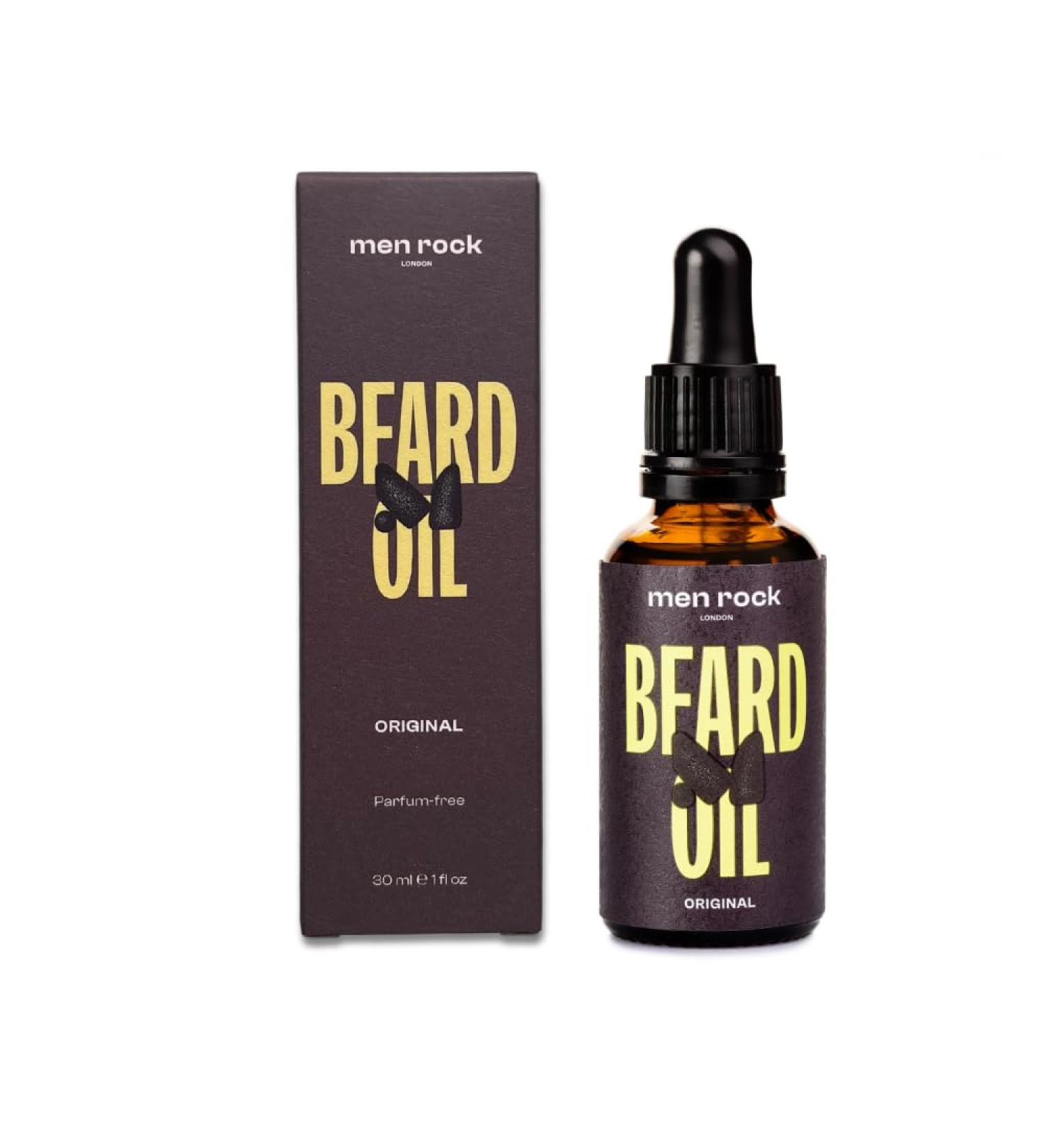 Men Rock Original Beard Oil | 30ml | Nourishing Beard Care with Rosemary Cedarwood & Grapefruit - Shop Internationally! - Buy Online on GoSupps.com