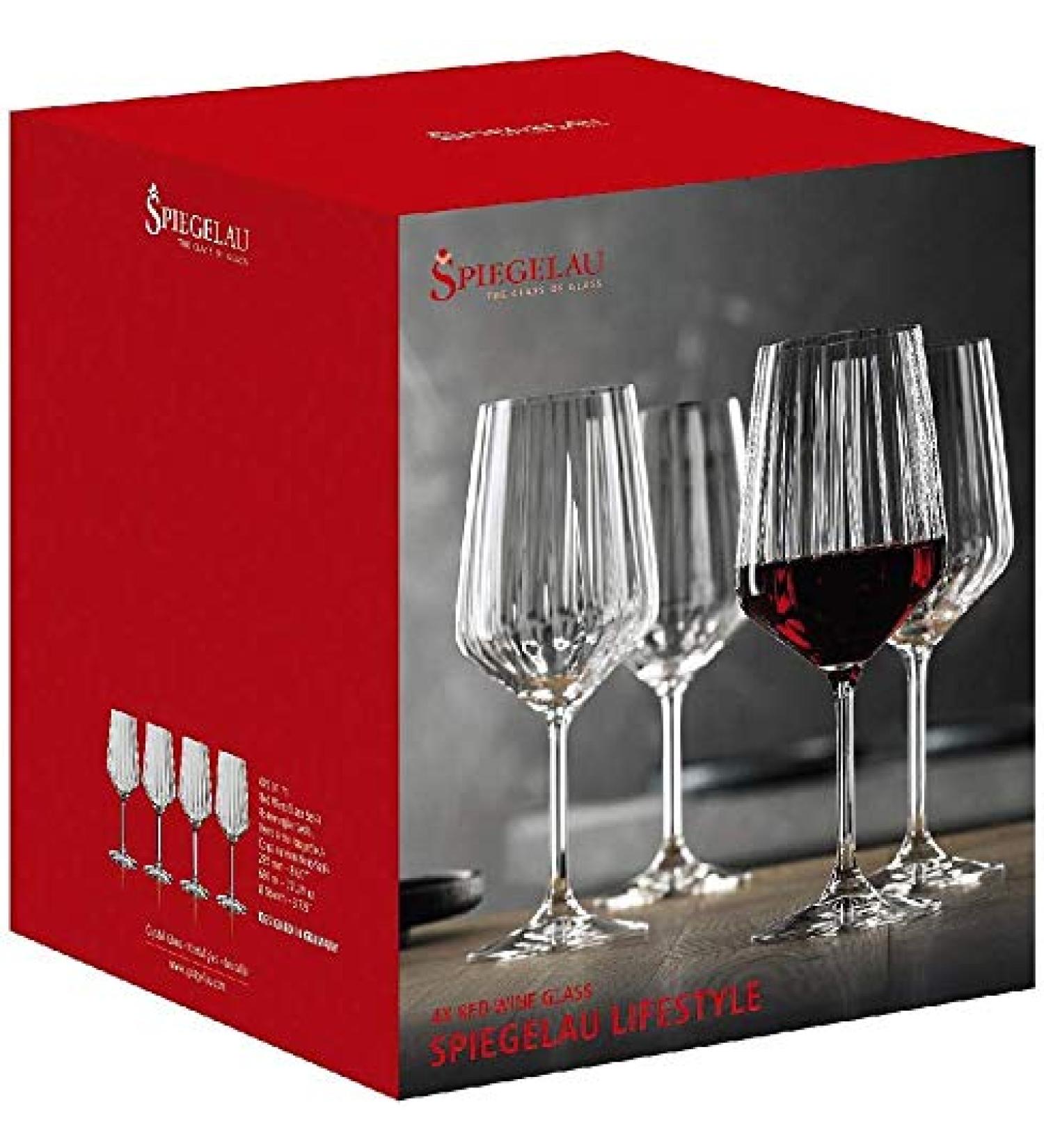  EKM Living Spiegelau 445/01 LifeStyle 4450171 Set of 4 Red Wine Glasses and 1 Trinitae Personal Care Product - Buy Online on GoSupps.com