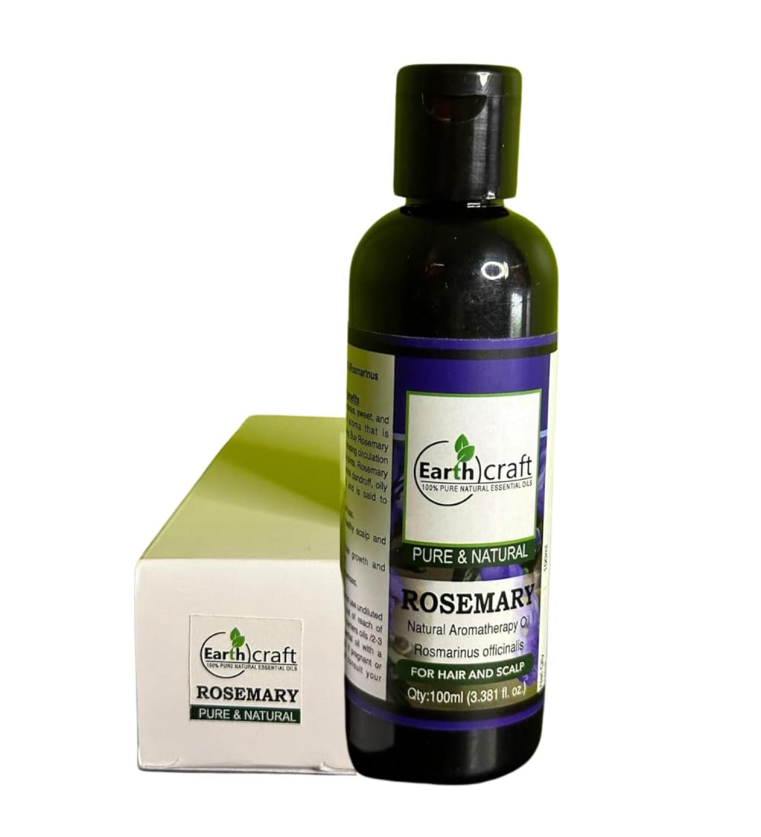 Organic Rosemary Oil for Hair Growth Scalp Skin & Aromatherapy - 100ml | Earth Craft - Buy Online on GoSupps.com