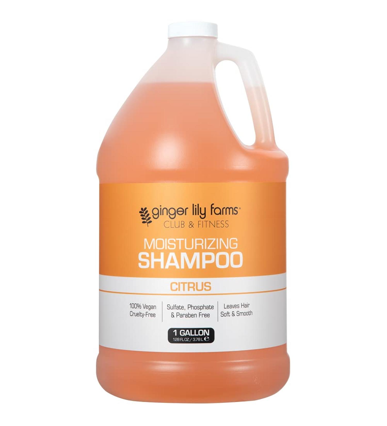 Ginger Lily Farms Club & Fitness Moisturizing Shampoo - 1 Gallon - Vegan & Cruelty-Free - Citrus Scent - for All Hair Types - Buy Online on GoSupps.com