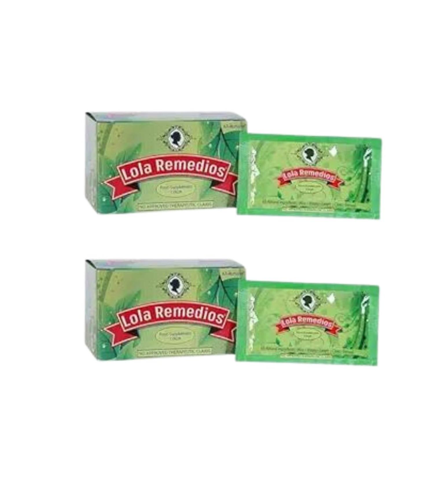 Lola Remedios Food Supplement Syrup - Pack of 2 - Total 24 Sachets 12 Sachets Per Box - All Natural Ingredients Honey Ginger Mint Clove and Fennel