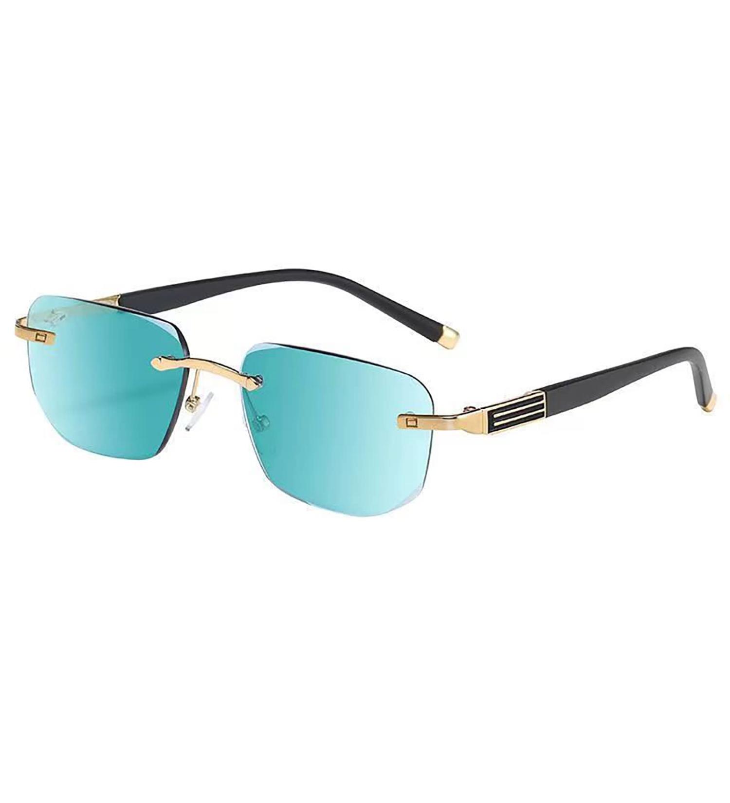 Stylish Borderless Anti-Blue Light Reading Glasses +3.0 for Men & Women - Light Green Crystal Lenses - Buy Online on GoSupps.com