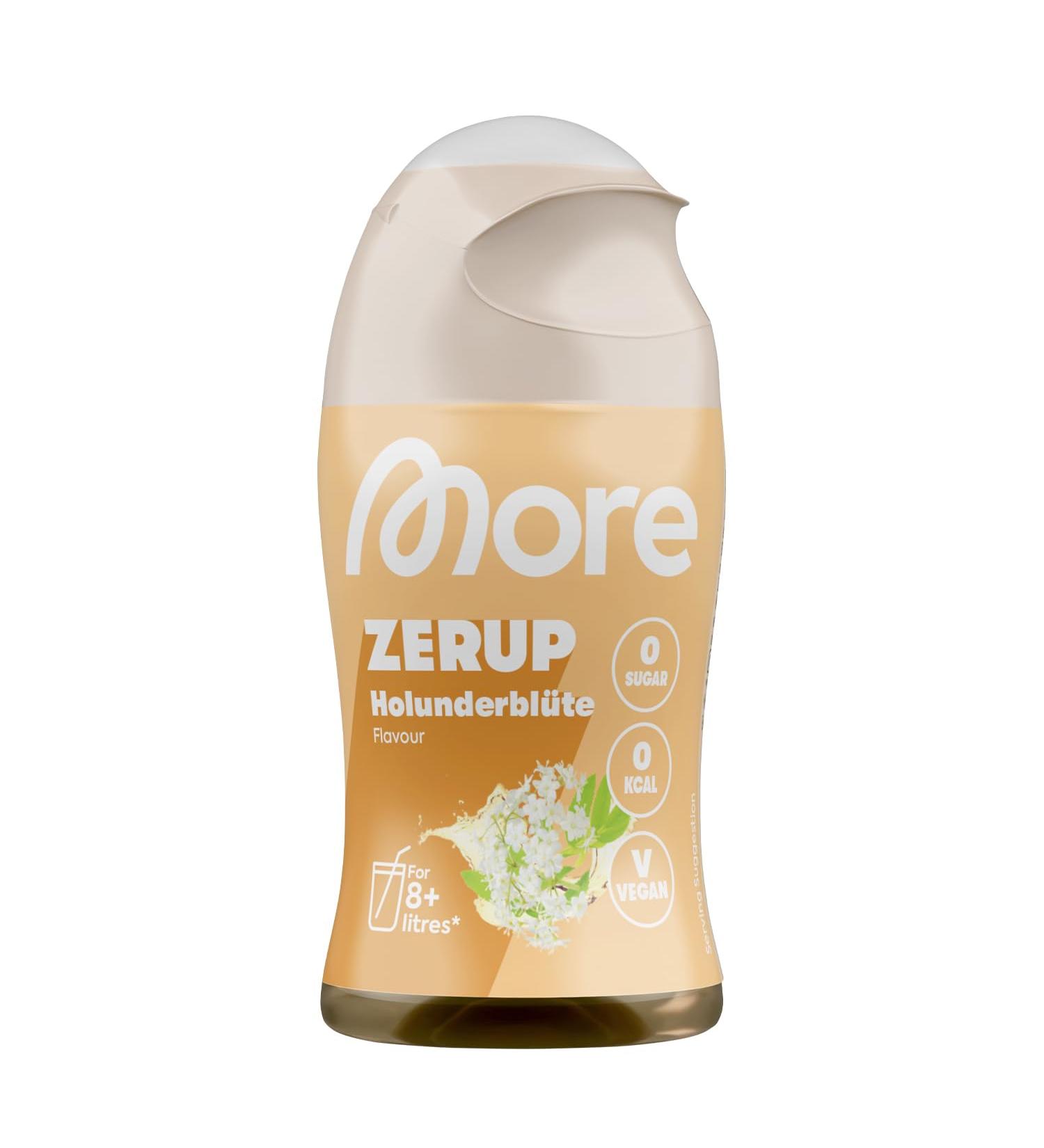 More Zerup Elderflower 65ml - Sugar-Free Vegan Syrup for 8L Drink | Zero Calories | Made in Germany - Buy Online on GoSupps.com