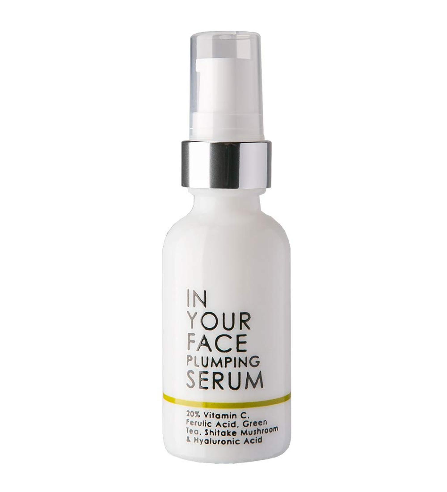 In Your Face Vitamin C Plumping Serum | Hydrating Brightening & Age-Defying with Hyaluronic Acid & Organic Jojoba Oil | 1 oz - International Shipping Available - Buy Online on GoSupps.com