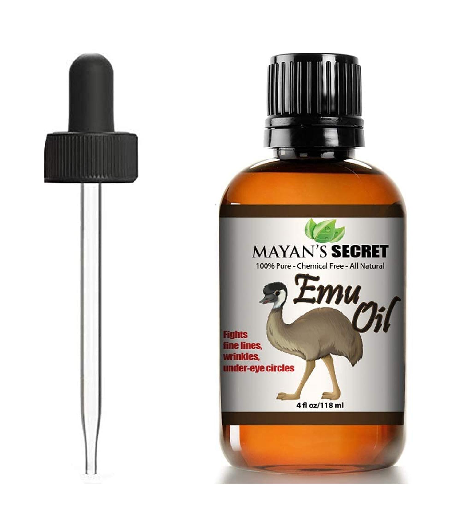 Mayan's Secret Emu Oil - 100% Pure & Natural 4oz Hair Strengthener & Skin Moisturizer - International Shipping Available - Buy Online on GoSupps.com