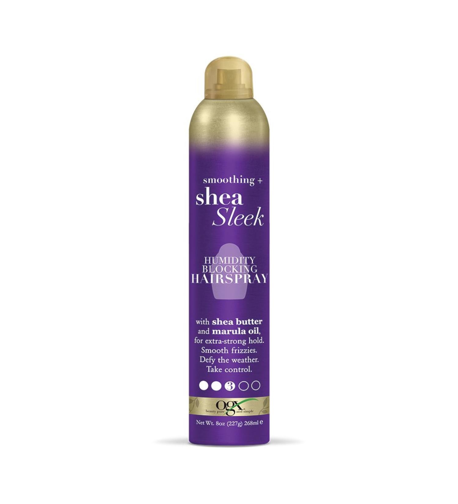 OGX Smoothing + Shea Sleek Humidity Blocking Hairspray 8 Ounce Purple 8 Ounce (Pack of 1) Hairspray - Buy Online on GoSupps.com