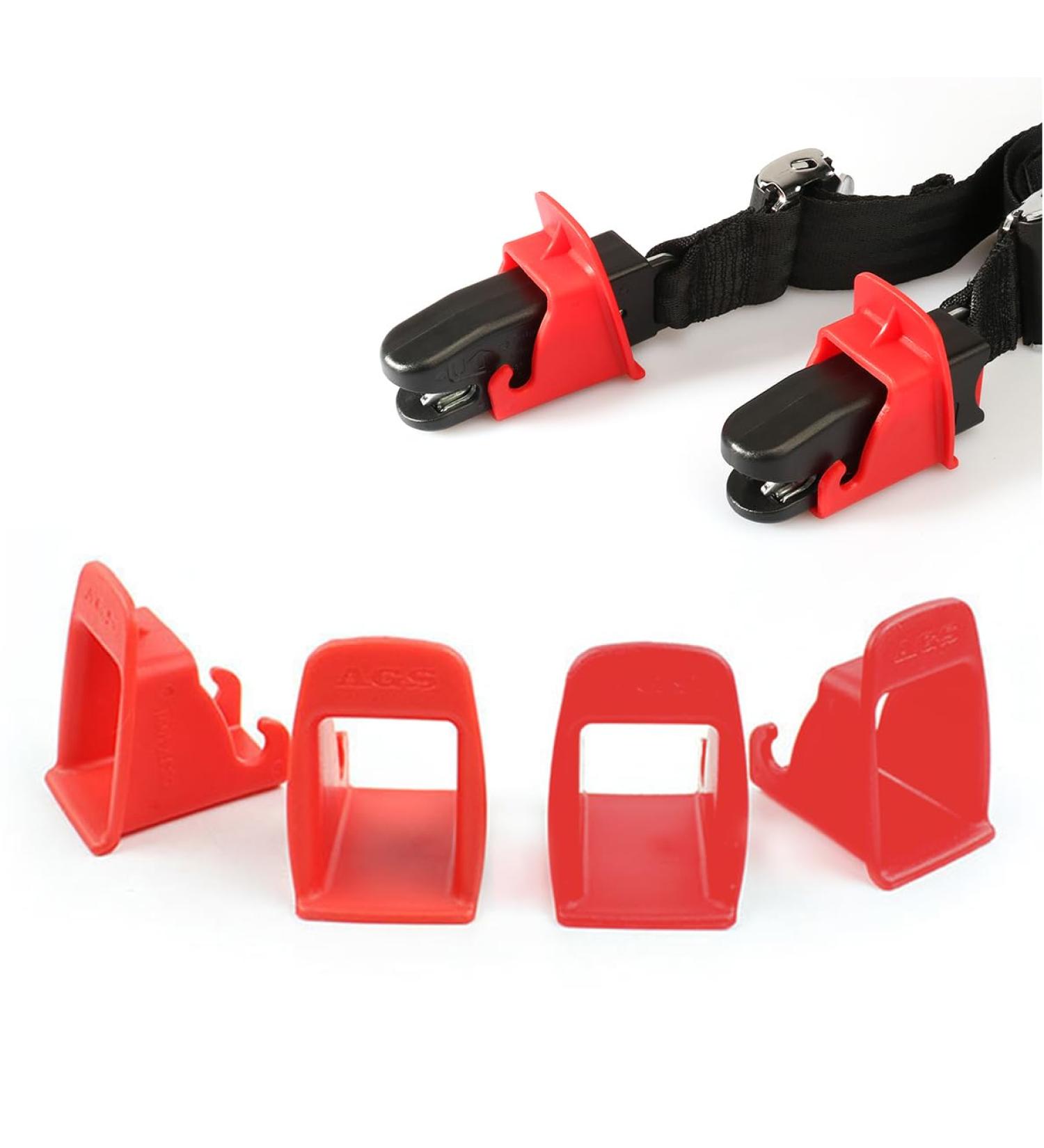 Amacoam Car Seats Fastening Set - Universal Isofix Connector Aids | 4-Piece Red Anchor Kit for Secure Seat Installation - Buy Online on GoSupps.com