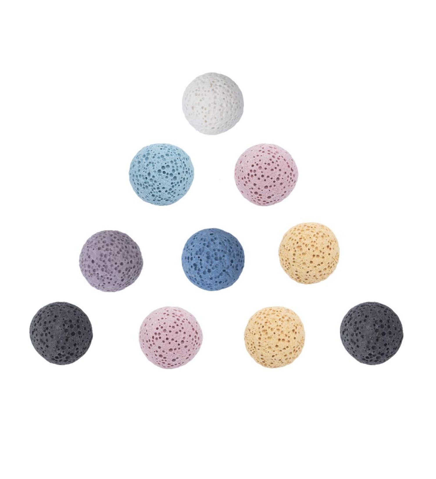 Nbeads 10pcs Natural Lava Perfume Pearls | No Hole Colored Lava Stones for Essential Oils & Harmony Ball Necklaces - Uncrapped 15.5-16mm - Buy Online on GoSupps.com