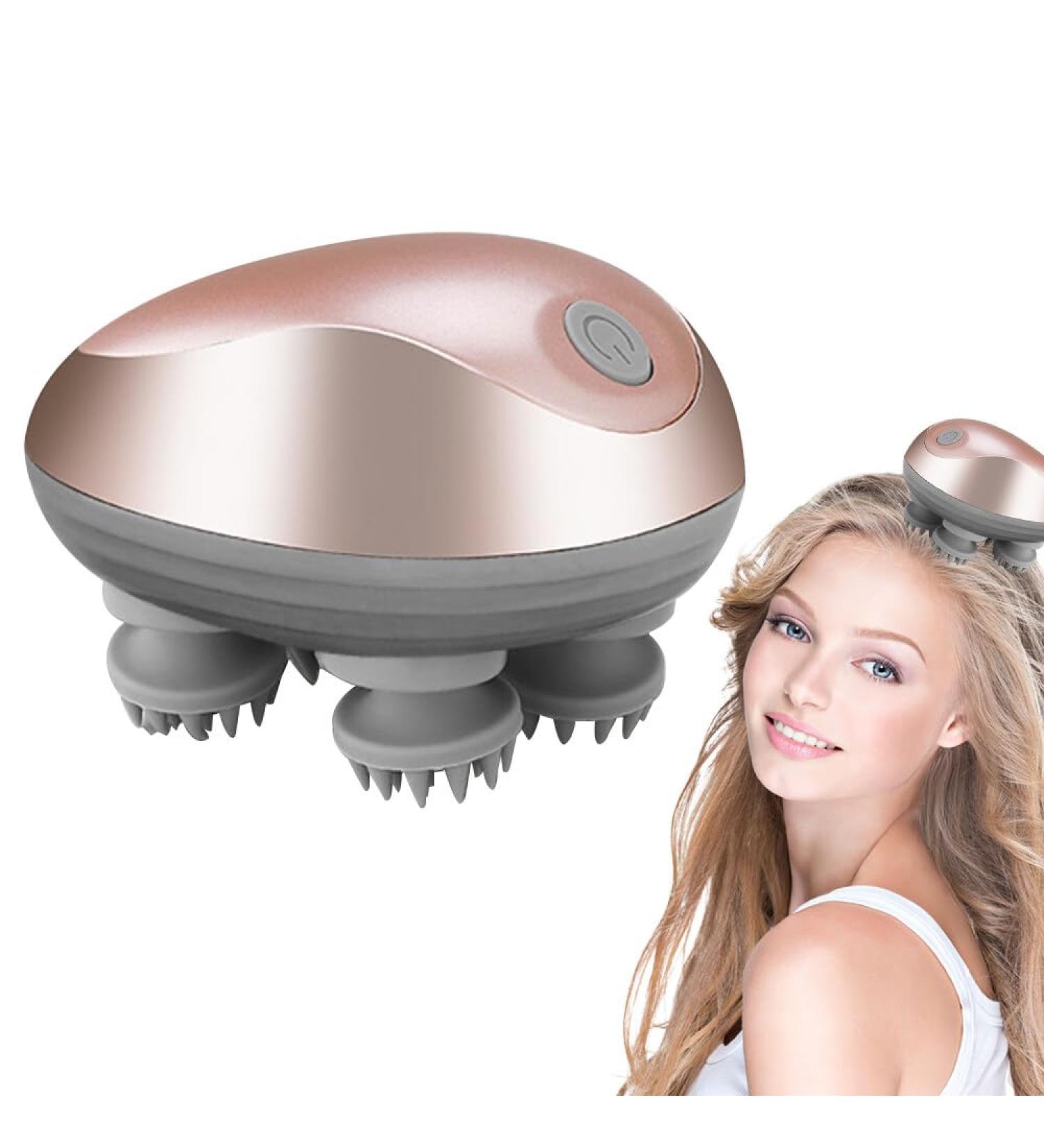 EBKCQ Head Massage Device - Wireless Scalp Massager with 3 Kneading Modes IPX7 Waterproof for Hair Growth & Stress Relief - Buy Online on GoSupps.com