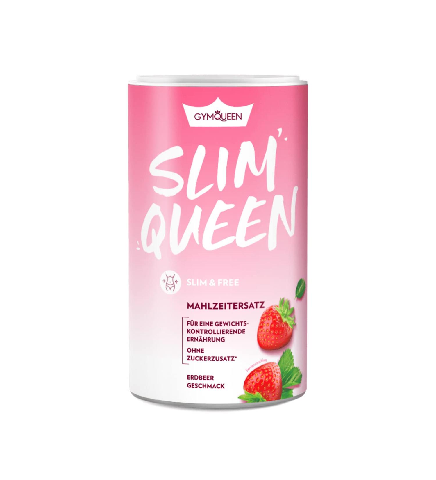 Gymqueen Slim Queen Weight Loss Shake 420g - Delicious Strawberry Flavor 250 kcal No Sugar Additives Ideal Meal Set with Essential Vitamins & Nutrients - Buy Online on GoSupps.com