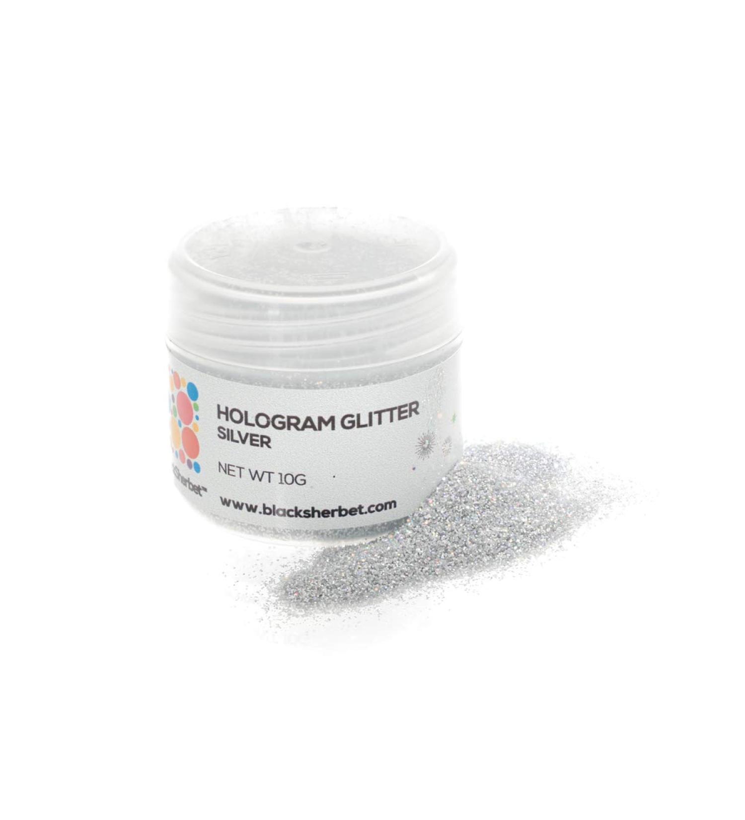 Siver BlackSherbet Hologram Glitter (10 grams) for Dessert Decorating - Ideal for Cakes, Cupcakes, Cookies, Cake Pops, Fondant - Buy Online on GoSupps.com