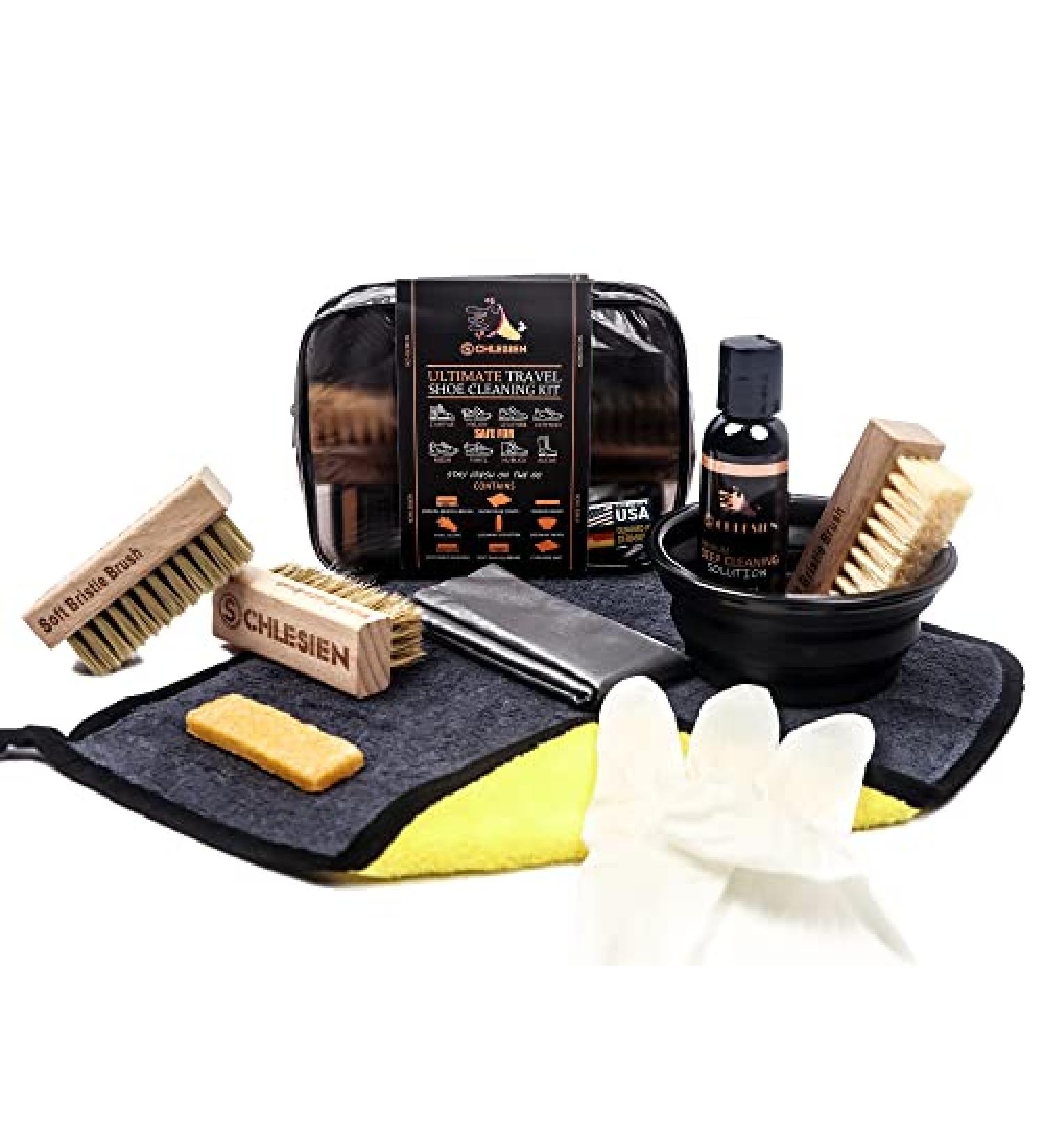 11PC Ultimate Travel Shoe Cleaner Kit - Best Shoe Cleaning Set for White Sneakers | Nubuck and Suede Cleaner Kit with Rubber Eraser and Brush - Perfect Travel Gift - Buy Online on GoSupps.com