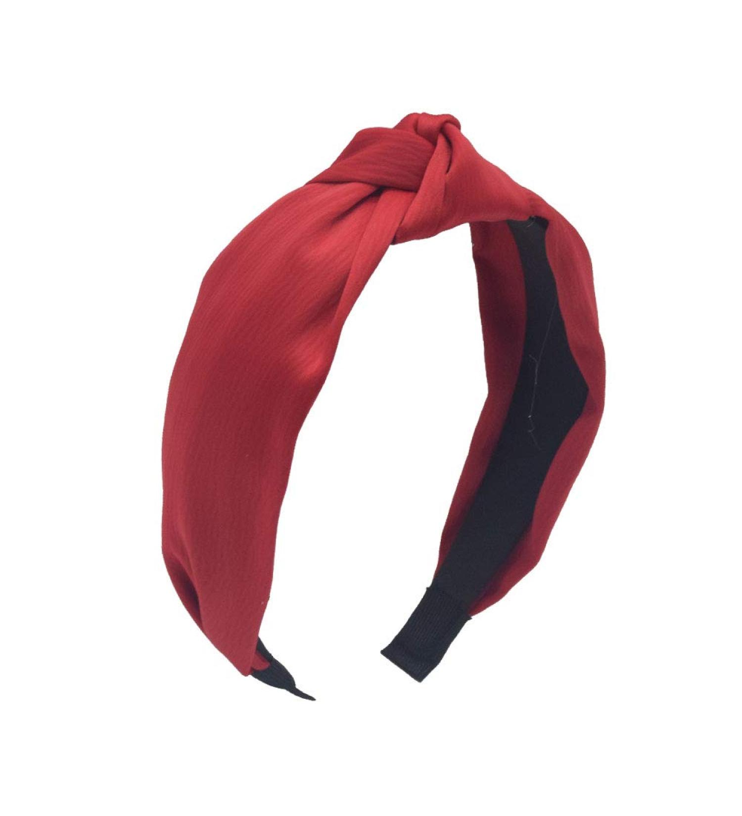 Satin Knotted Headband for Women - Wide Turban Style in Red - Buy Online on GoSupps.com