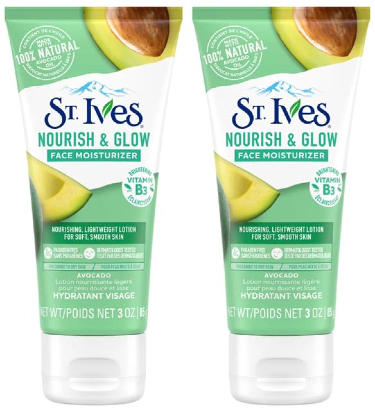 St. Ives Nourish & Glow Face Moisturizer - Avocado & Vitamin B3 3oz (Pack of 2) - Hydrating & Radiant Skin - International Shipping Available - Buy Online on GoSupps.com